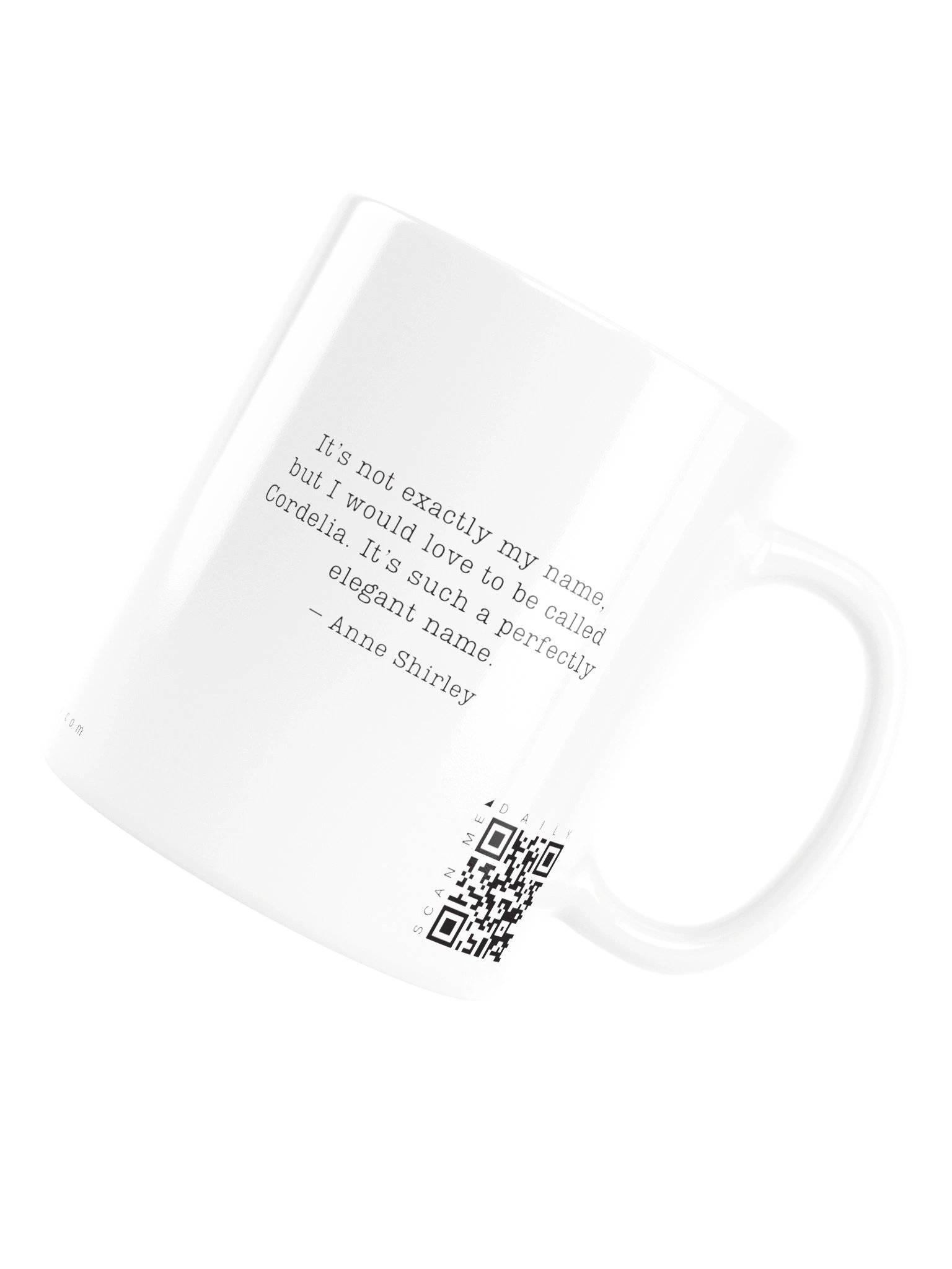<i>Cordelia</i> • QR Mug<br /> With 160 Daily Quotes<br /> <small>Quotes from beloved novel<br />Anne of Green Gables (1908)</small> product image (7)
