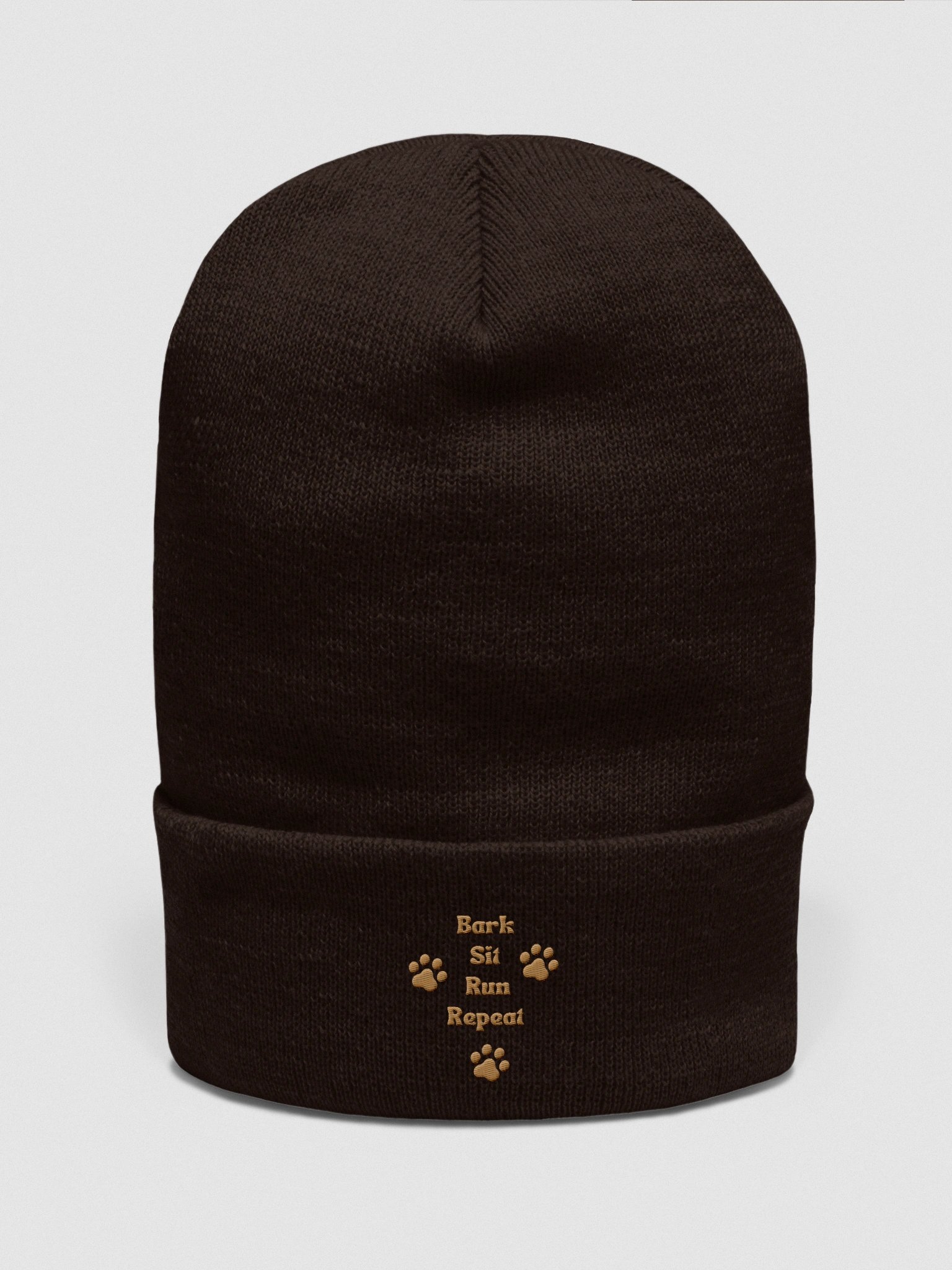 Dogs Life Bark Sit Run Repeat Hat Beanie - Embroidered product image (2)