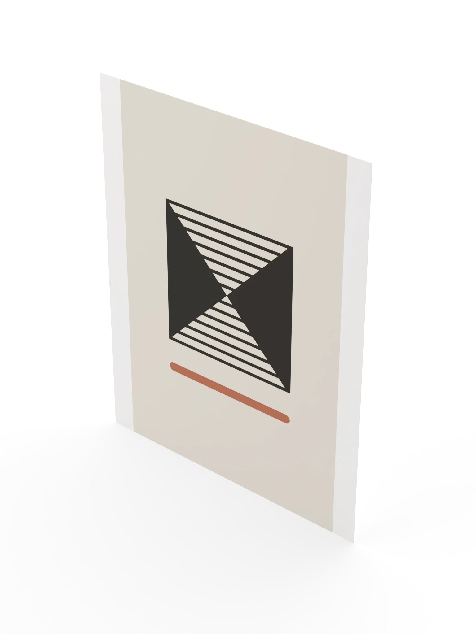 Geometric Hourglass Line Print | Black and Clay Bathroom Wall Art product image (5)