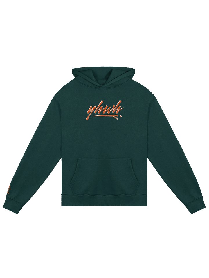 YHWH - PREMIUM OVERSIZED Embroidered Hoodie Orange on Green product image (1)
