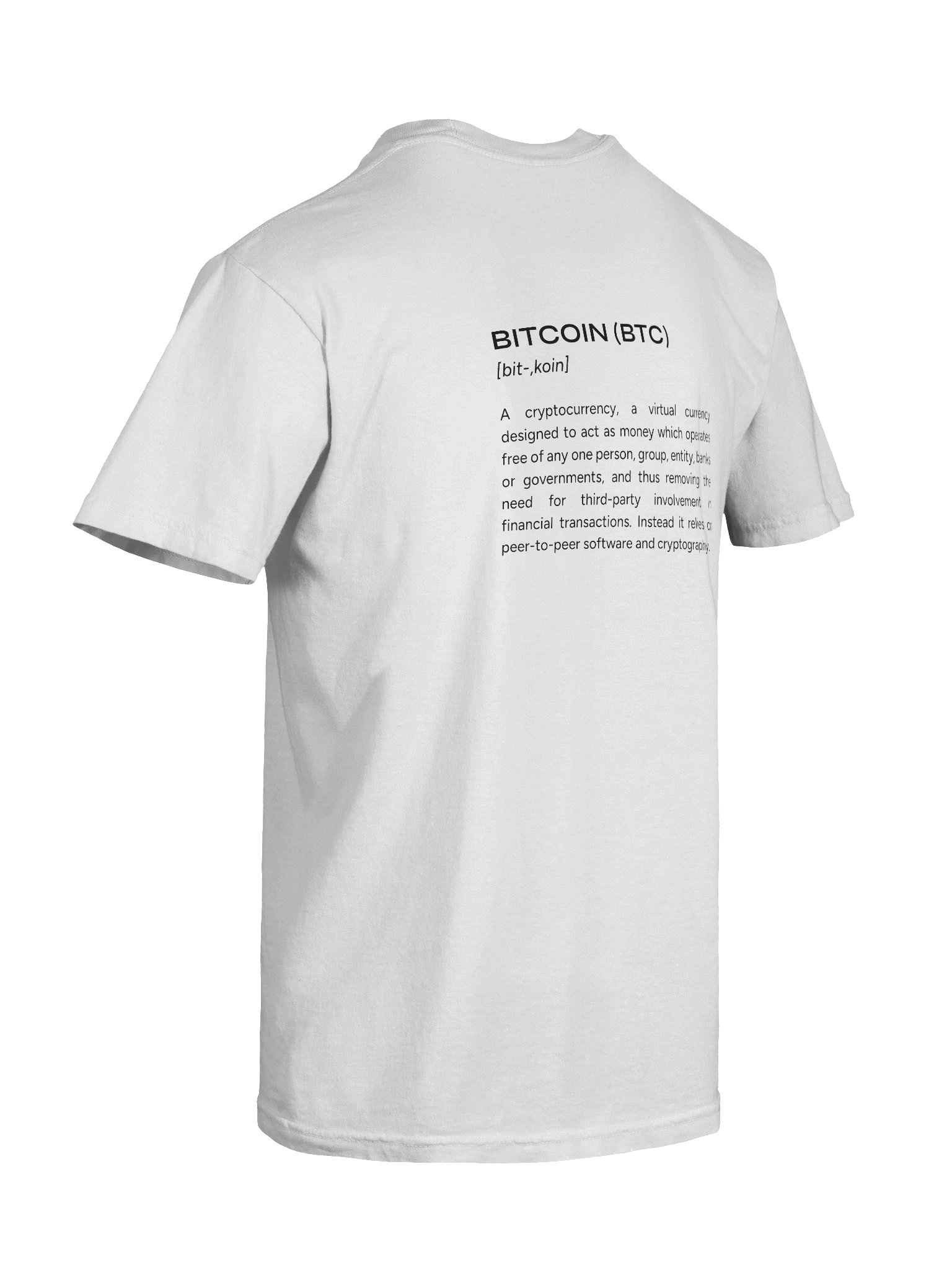 White Bitcoin Description T-Shirt product image (10)