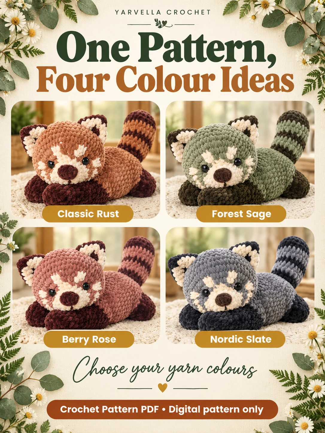 Red Panda Crochet Pattern PDF – Plush Amigurumi product image (3)