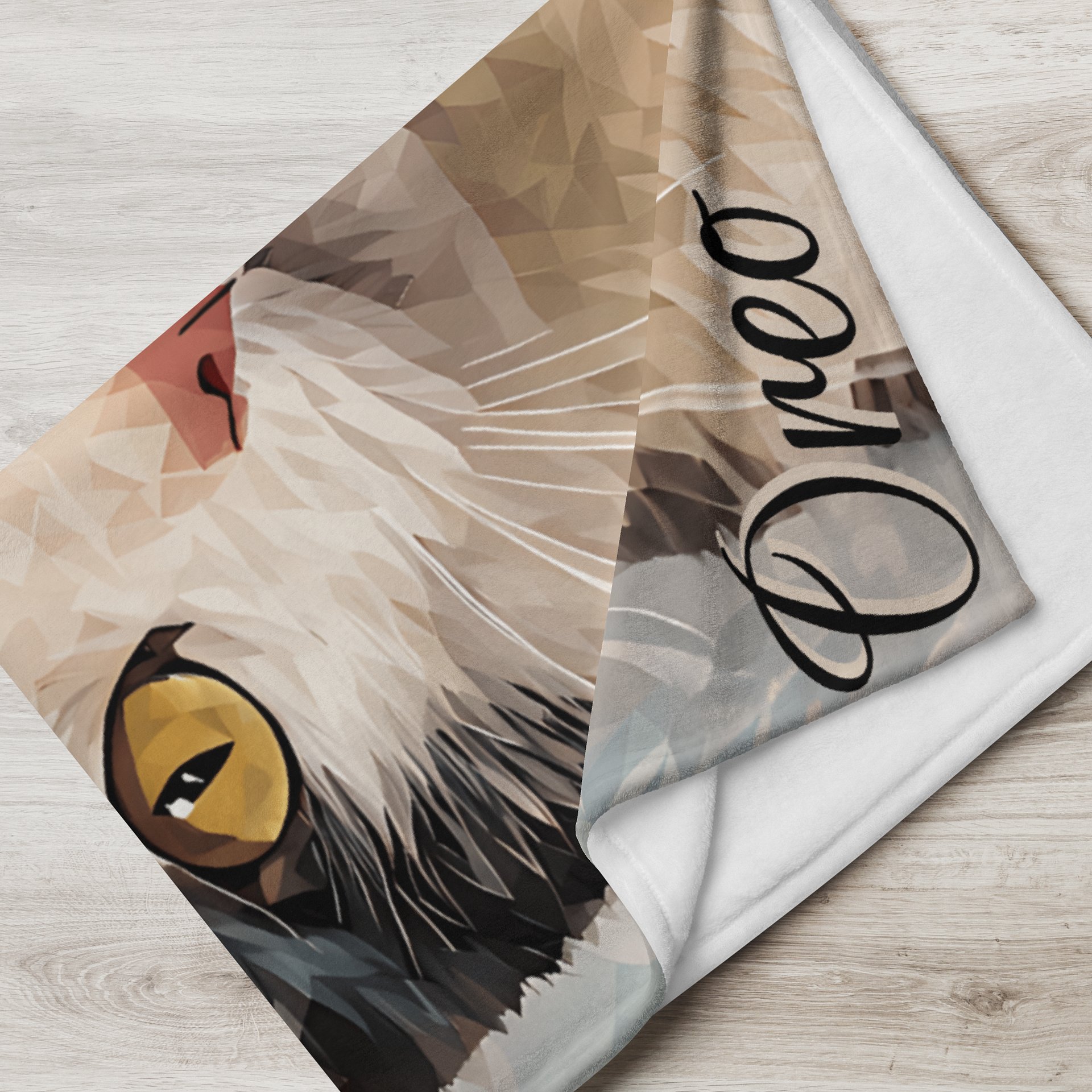 YOUR CAT! / THROW BLANKET WITH PERSONALIZED NAME product image (2)