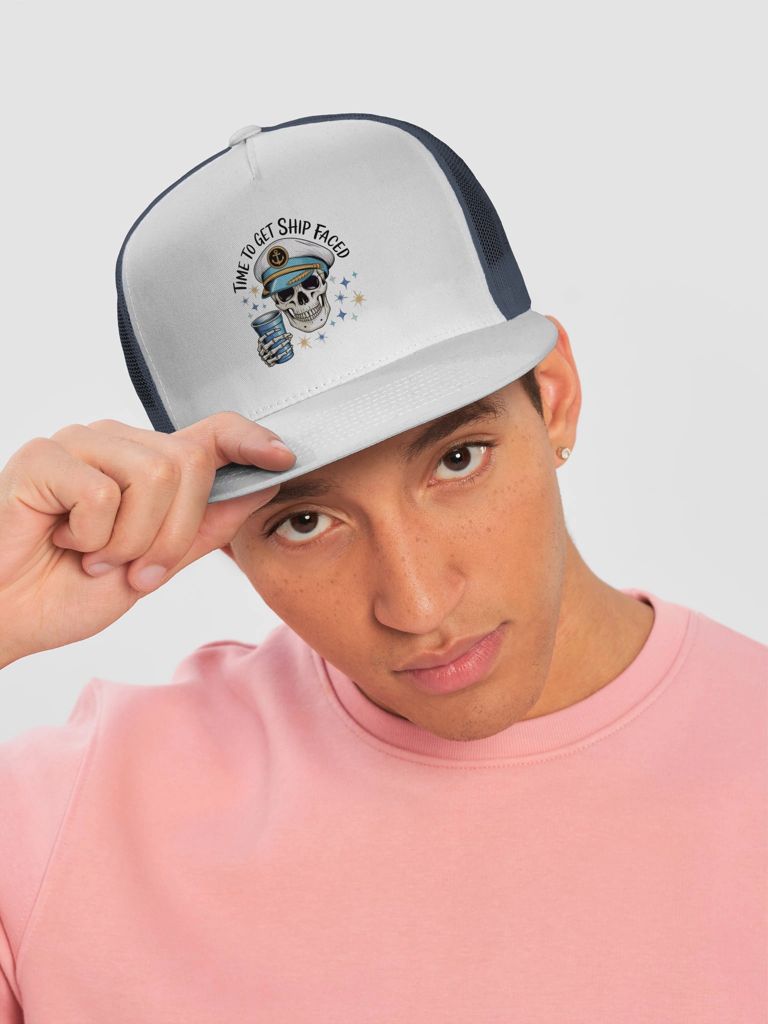 Time to Get Ship Faced Trucker Hat | Funny Cruise Vacation Cap product image (21)