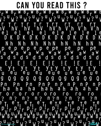 It's one of my Stereogram designs. Unfocus your eyes to see and read the hidden message.