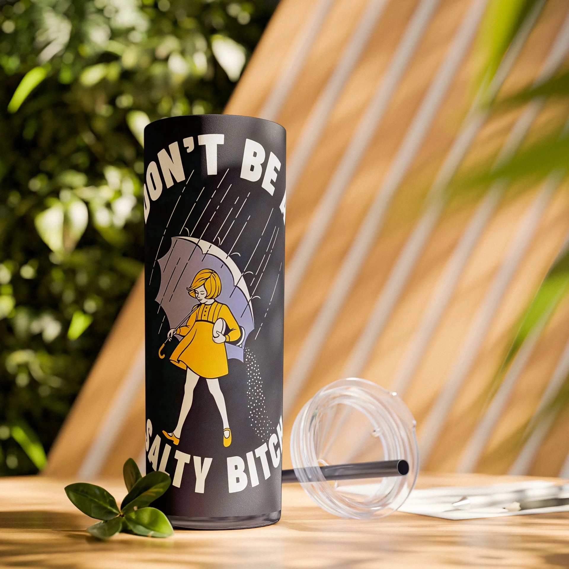Funny Retro Salt Girl Tumbler Wrap - Don’t Be a Salty Bitch - 20oz PNG Sublimation Design for Digital Download, Humor Cup Wrap Printable product image (5)