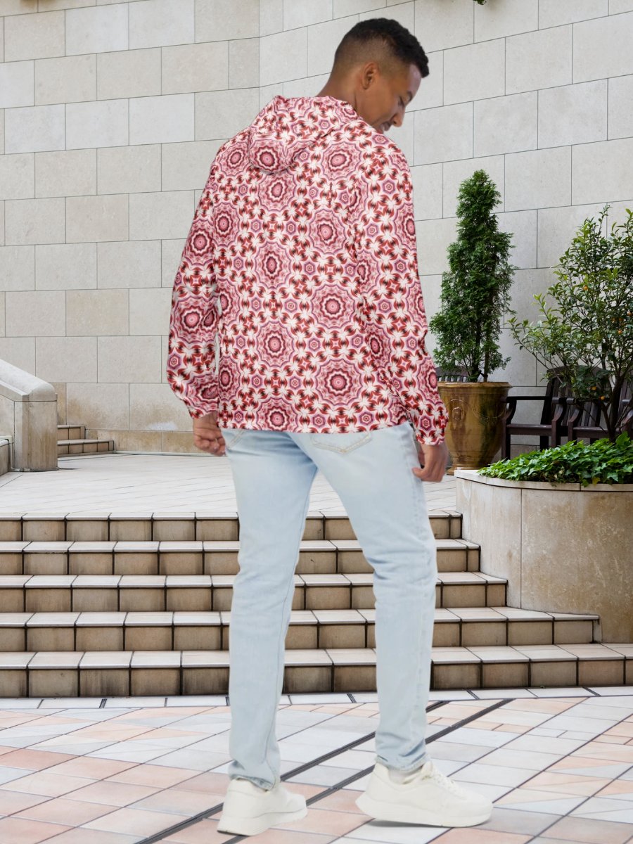 Red Stellar Symmetry All-Over Print Windbreaker product image (3)