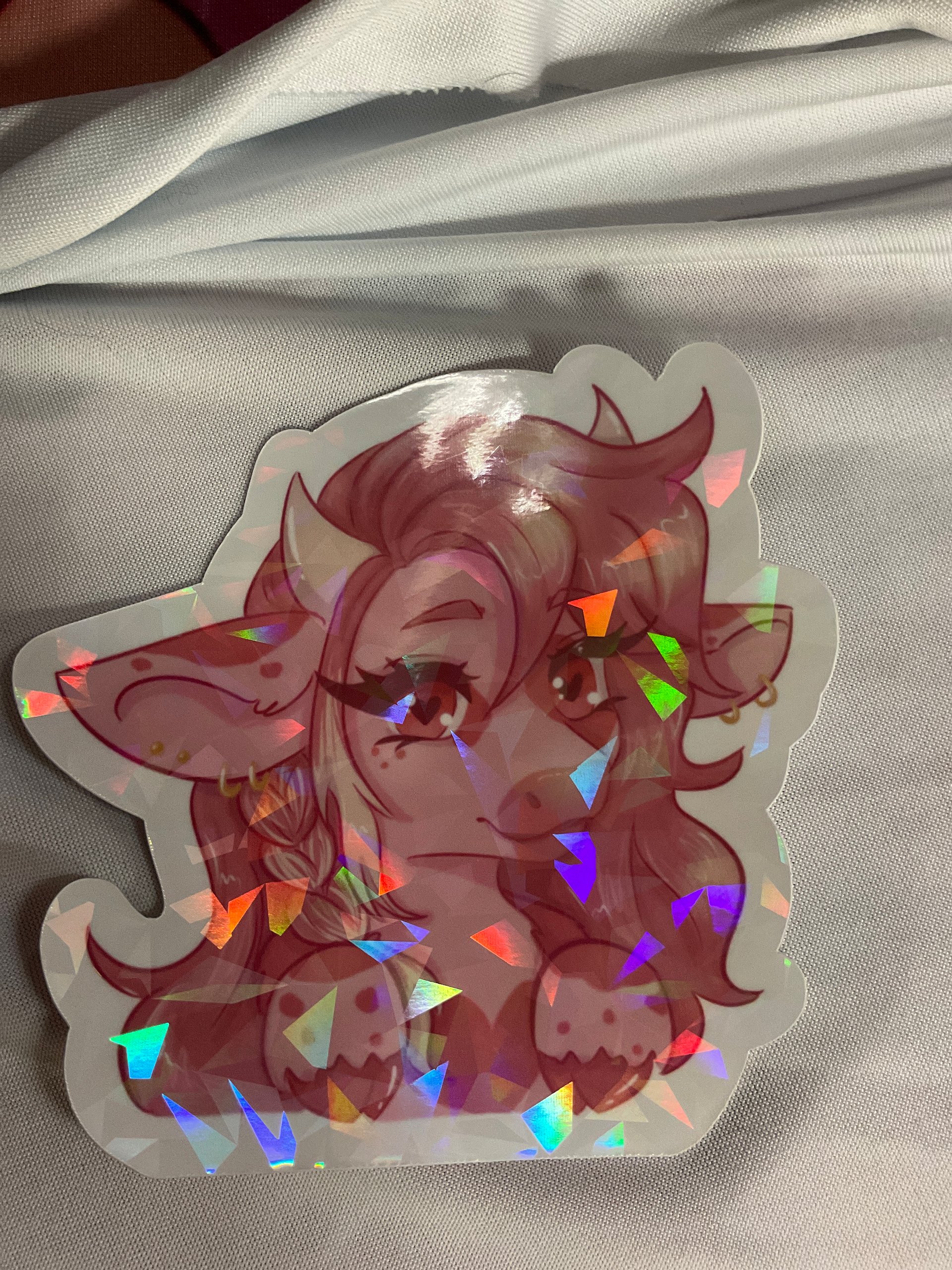 Ash cow holo sticker product image (2)