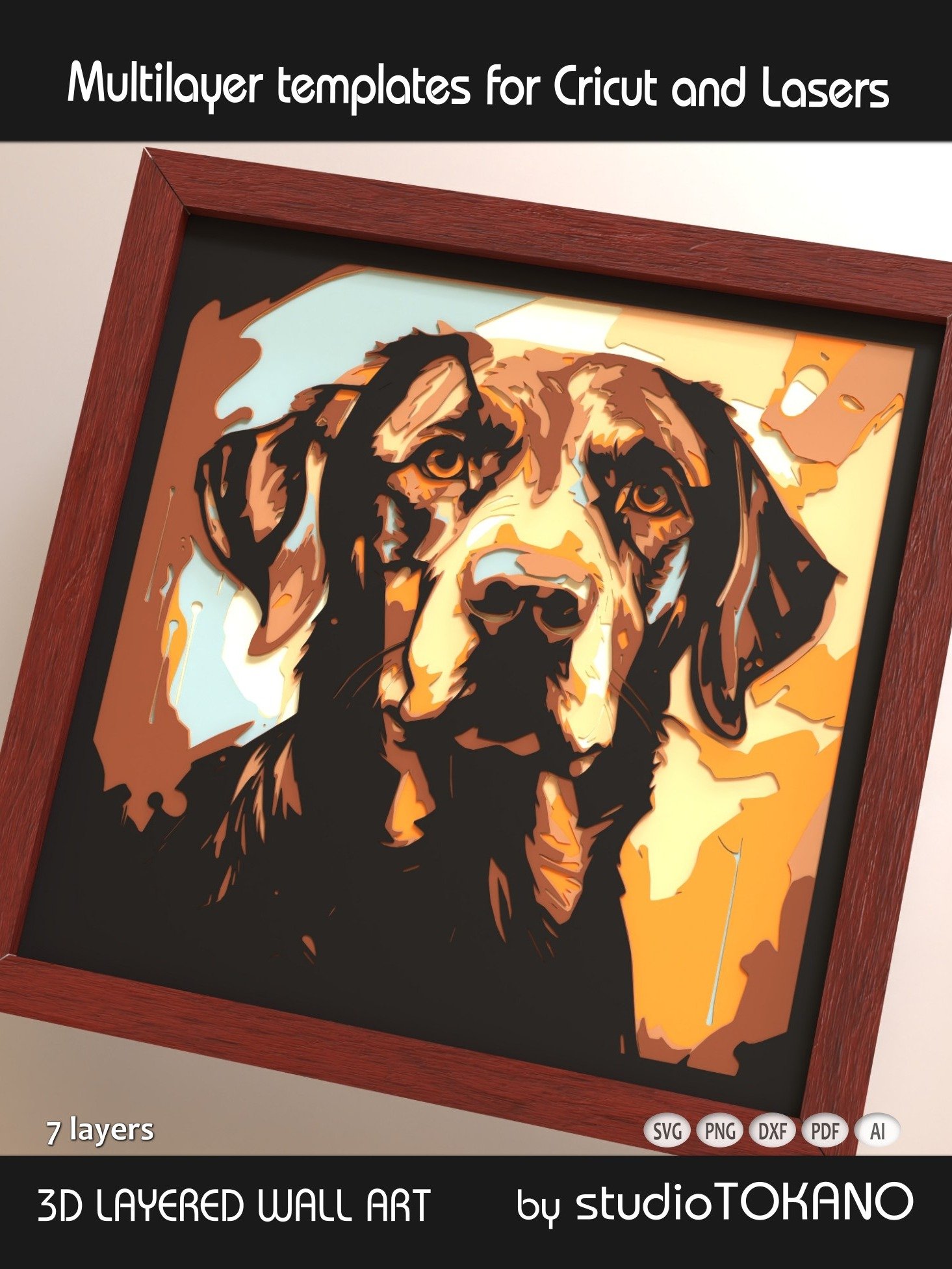 Labrador Dog 3D Papercut template product image (2)