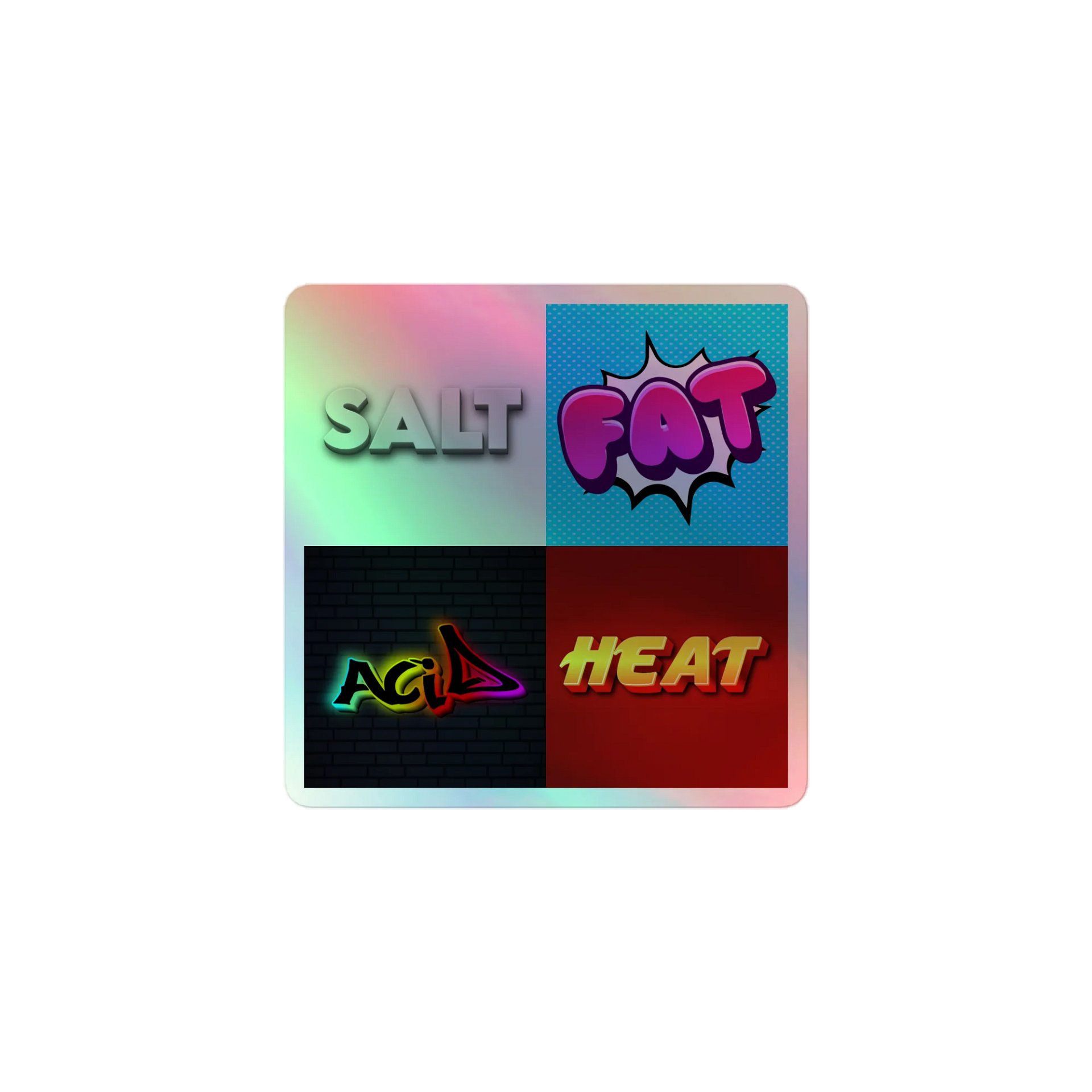 Salt Fat Acid Heat - Kiss-Cut Holographic Sticker Sheet product image (1)