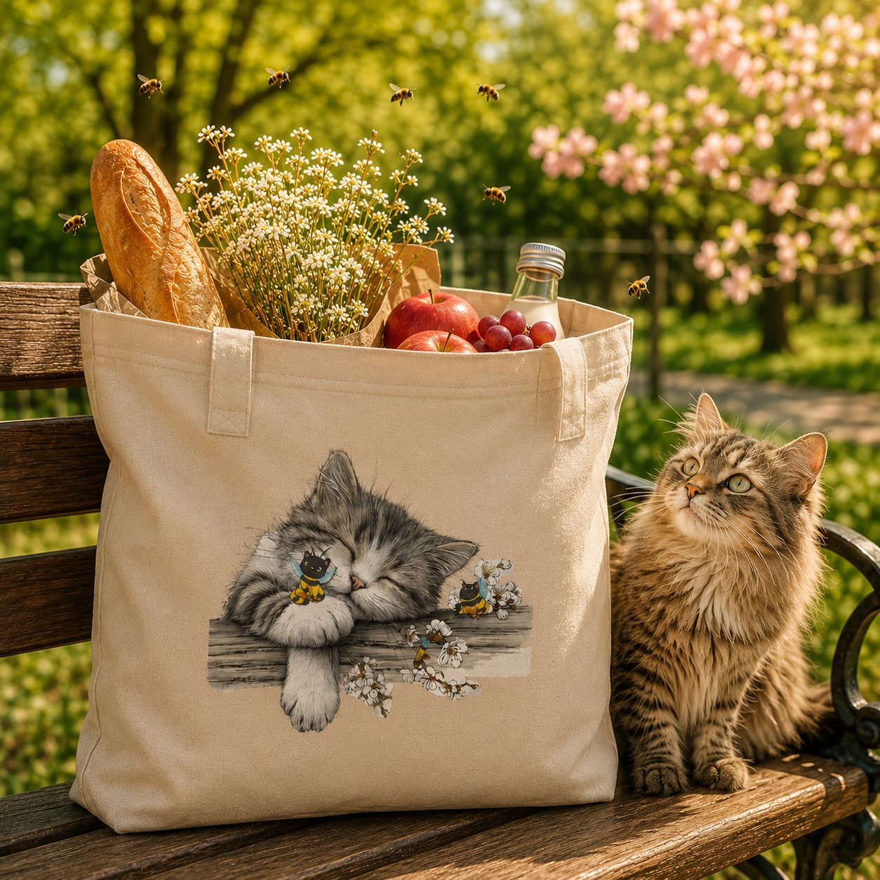 Sleeping Cat Tote Bag product image (3)