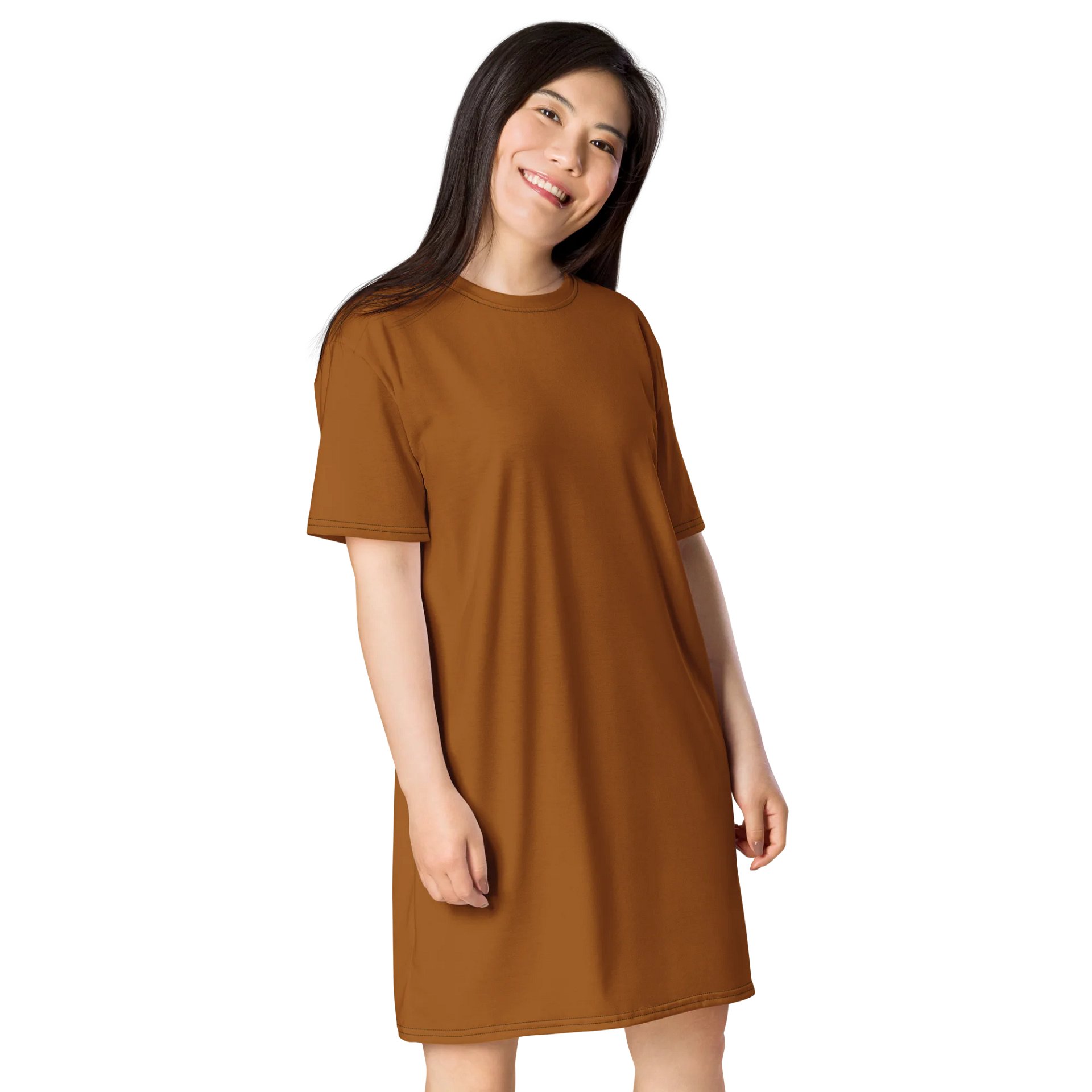 Rich Gold Oversized T-Shirt Dress | Stretchy Fabric | Casual or Formal Style | Sizes 2XS-6XL | Exclusive Design product image (4)