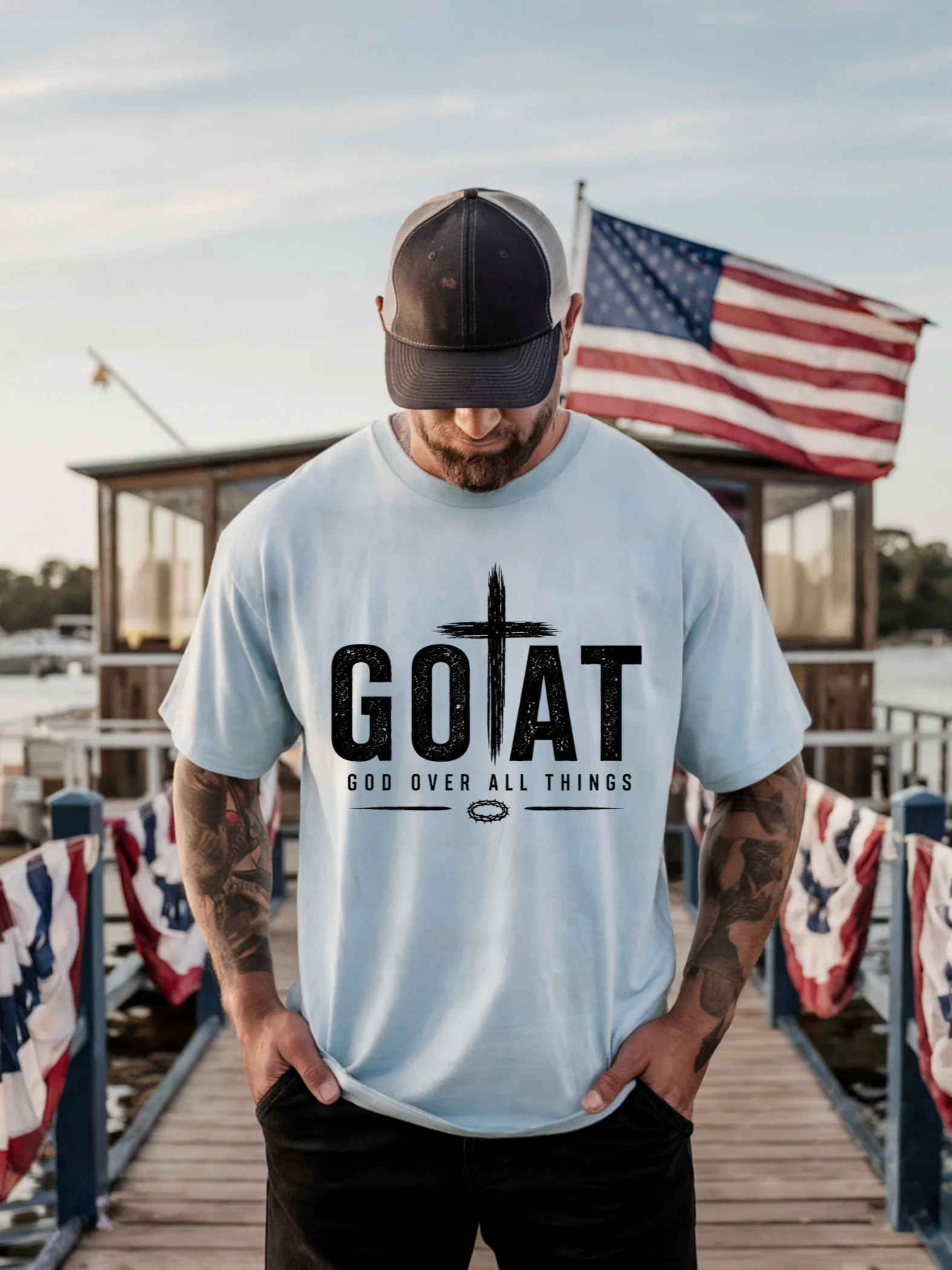 GOAT – God Over All Things Christian T-Shirt | Faith-Based Inspirational Apparel | Kingdom Life Co. product image (1)