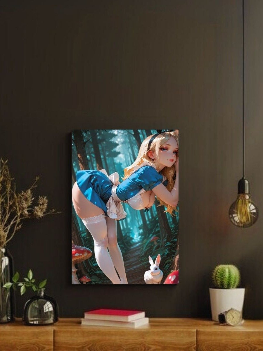 Alice in Wonderland Blue Dress Forest – Glossy 8x10 Metal Print product image (2)