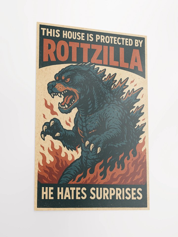 This House Is Protected by Rottzilla — He Hates Surprises. Poster product image (5)