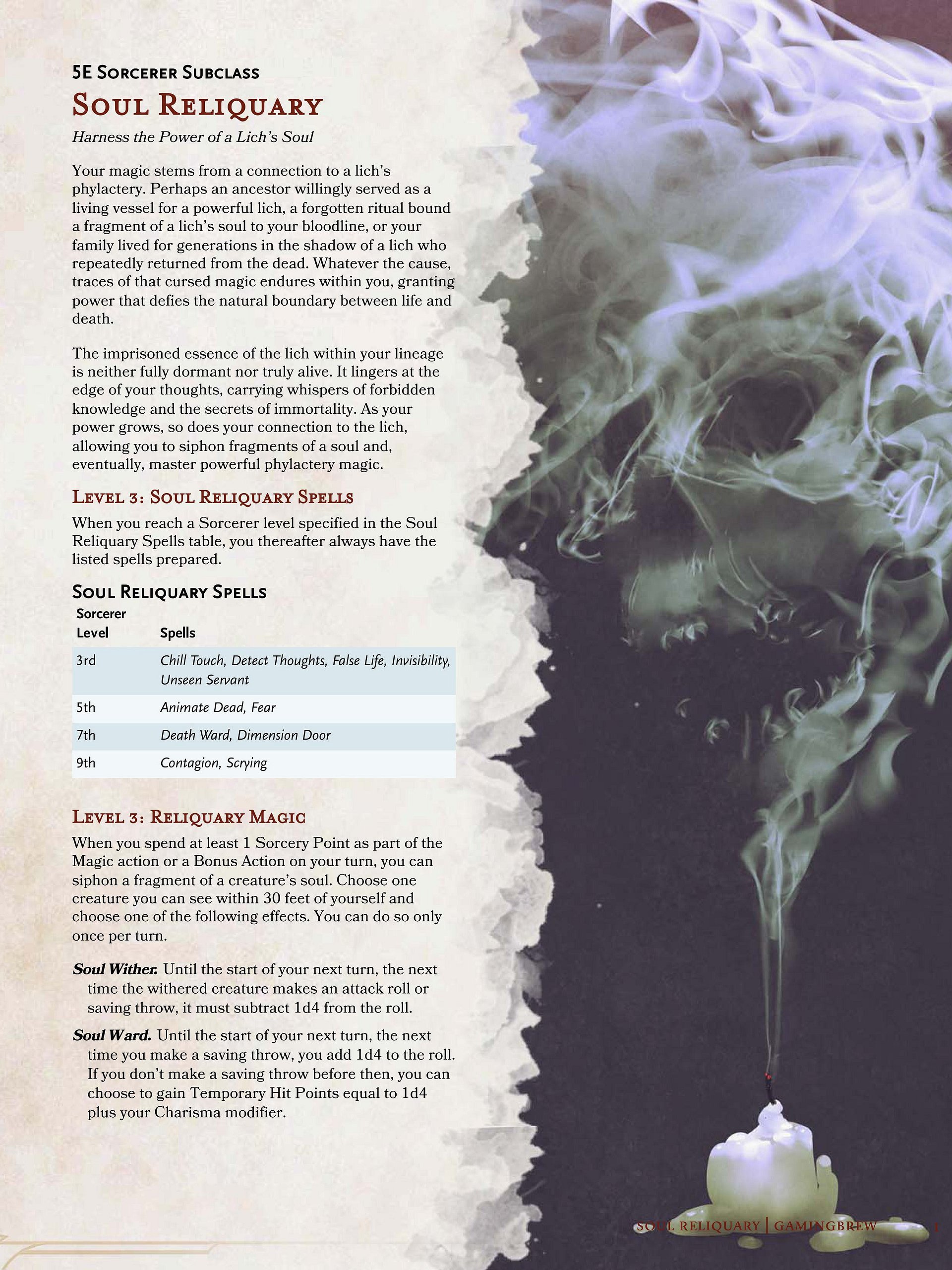 Soul Reliquary | 5.5E Sorcerer Subclass product image (2)