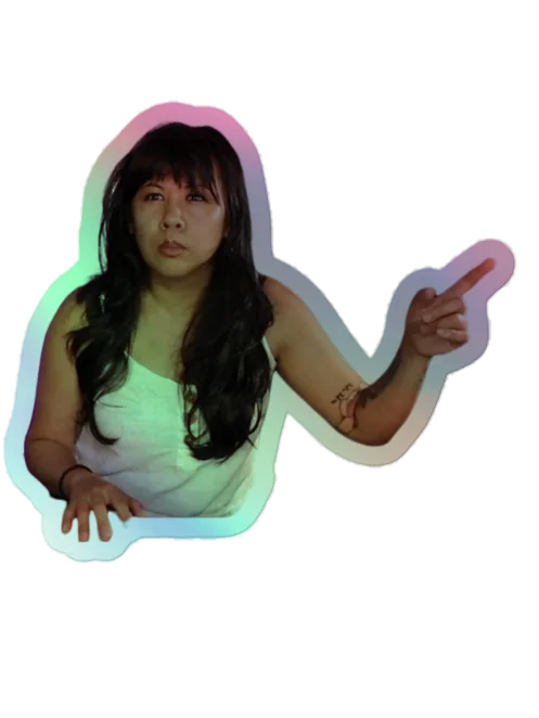 Missy Pointing holographic sticker product image (1)