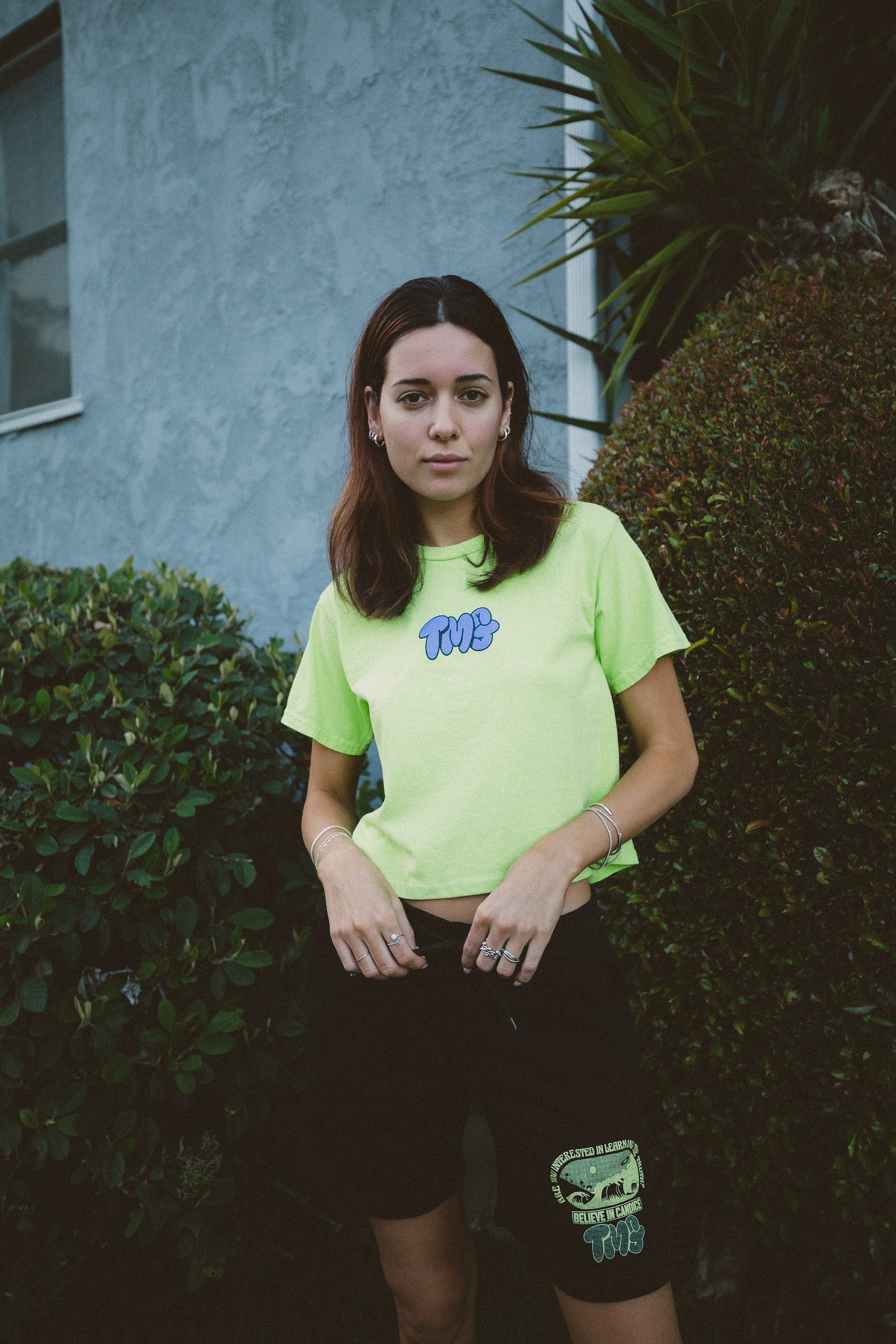 Palm Trees Neon Green Crop Top product image (5)
