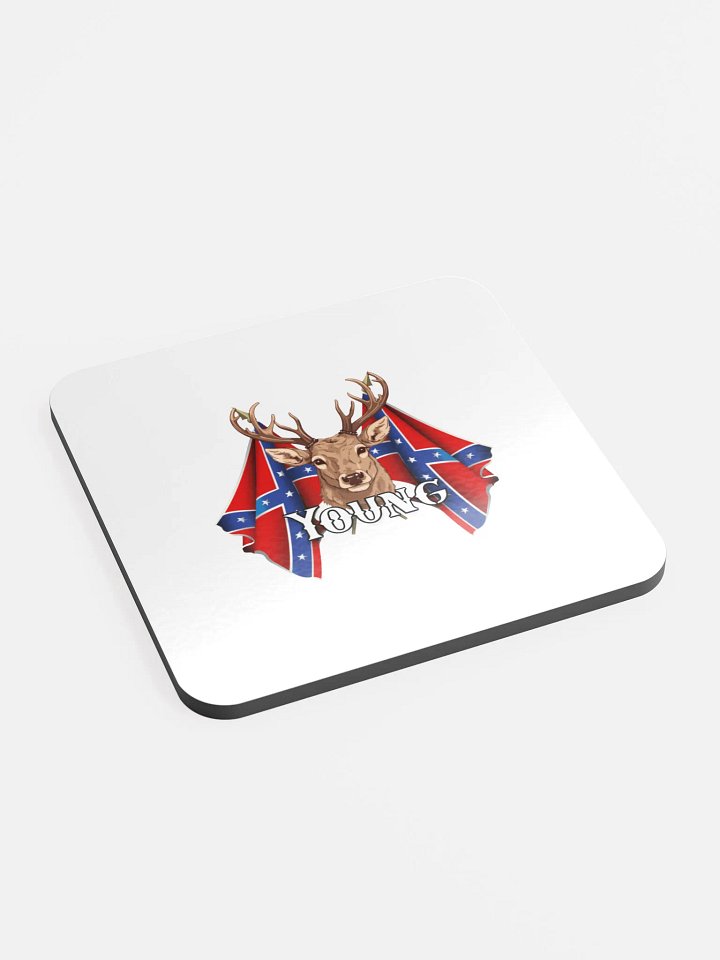 "Young" Last Name Rebel Redneck Deer - Coaster product image (2)