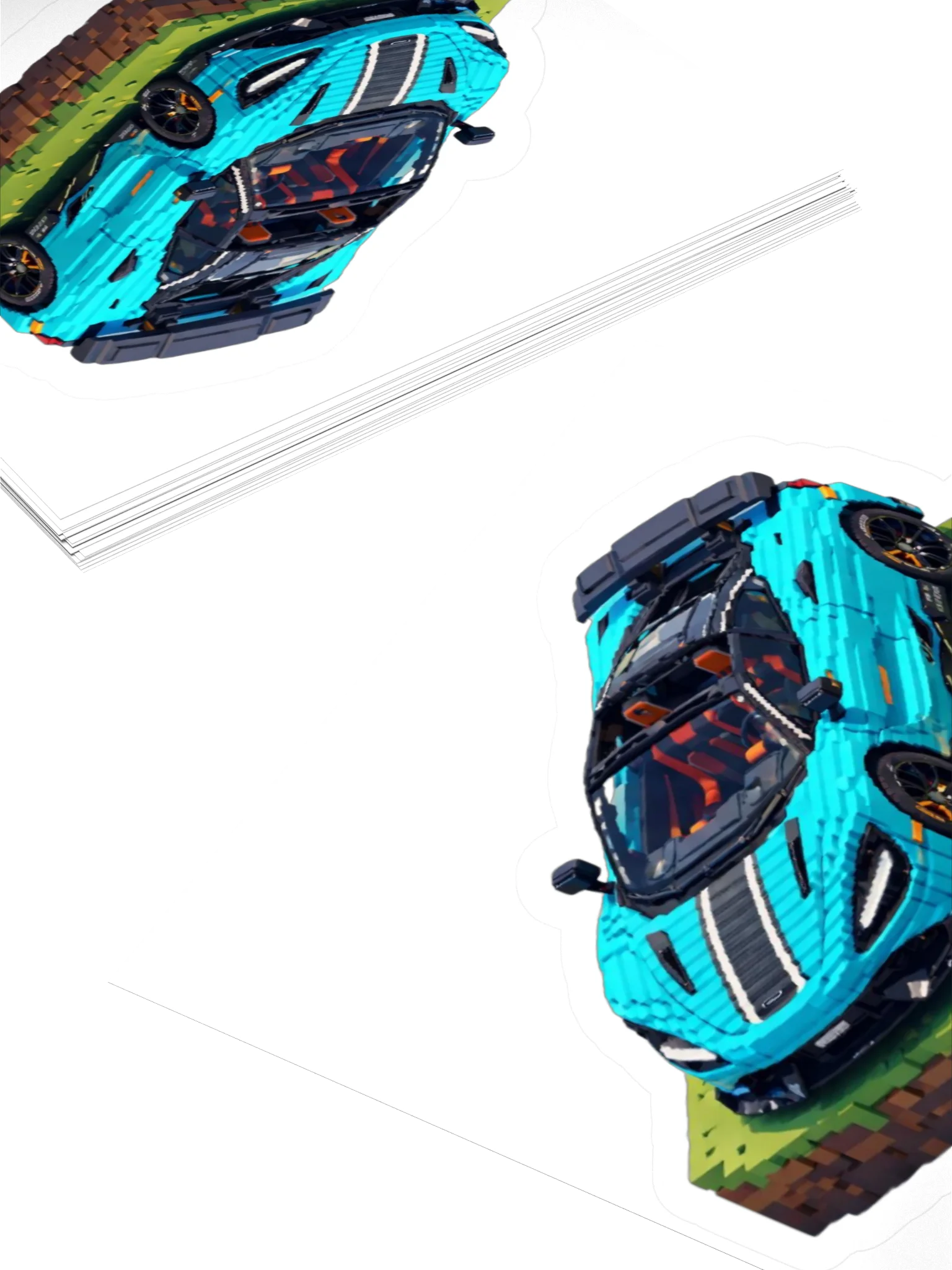 Tokyo Cyan McLaren 765LT Spider Sticker (Pixel, Retro, Minecraft) product image (10)
