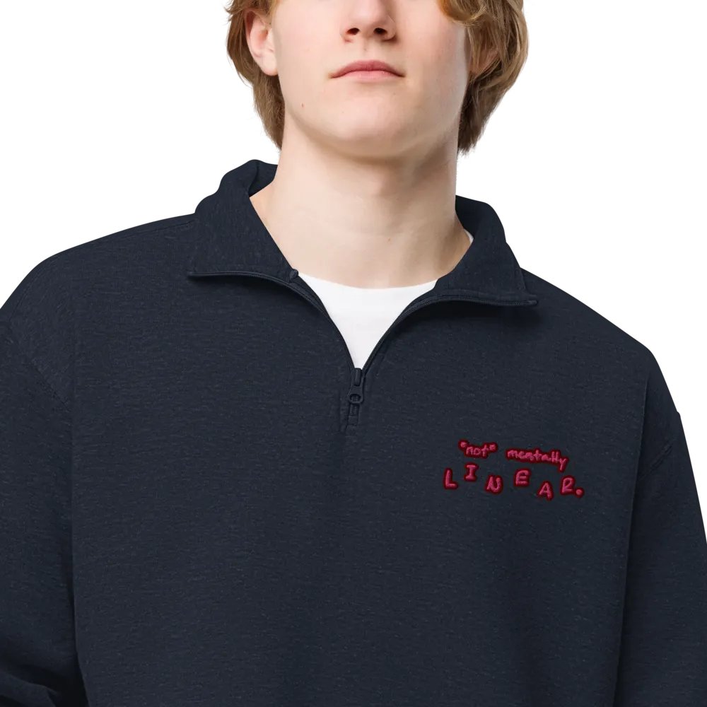 *not* mentally linear. (rose design) embroidered quarter zip product image (15)