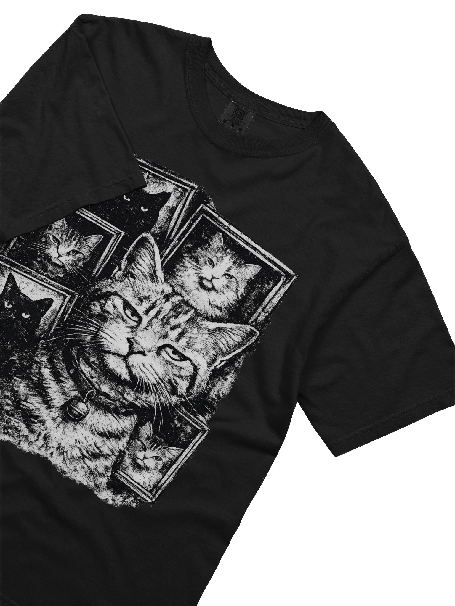 Vintage Cat Portrait Collage Tee | Gothic Monochrome product image (11)