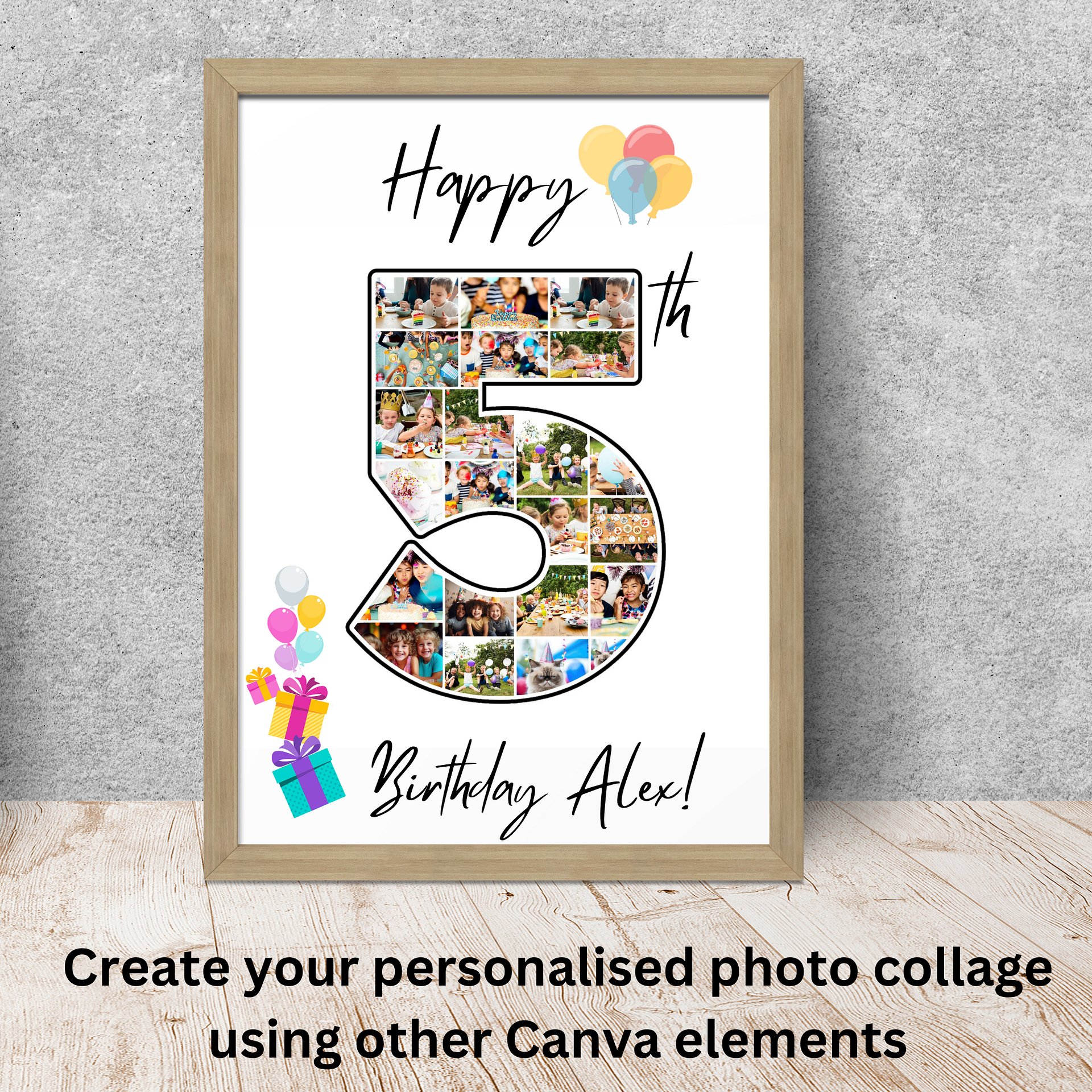 All Digits (1, 2, 3, 4, 5, 6, 7, 8, 9, 0) Number Frames Canva Template product image (8)
