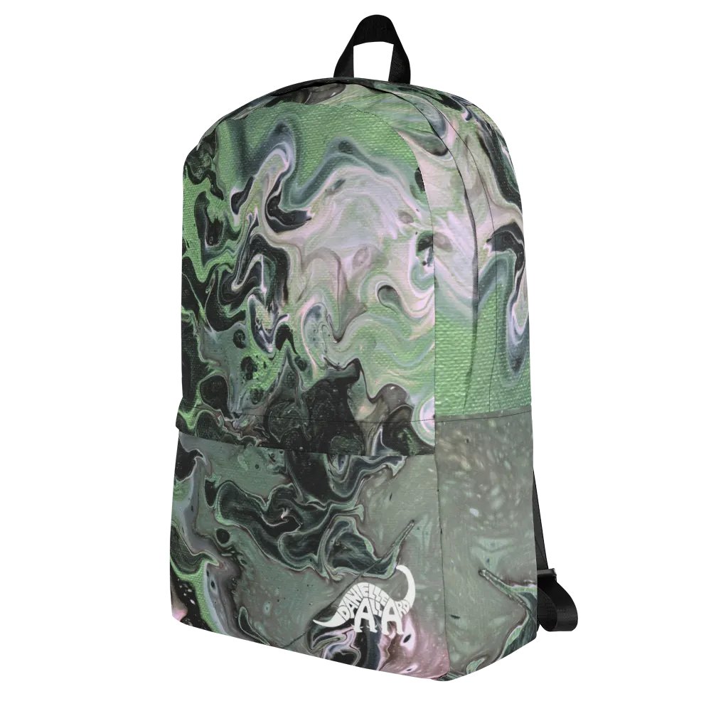 Metallic Green Fluid Acrylic Backpack product image (2)