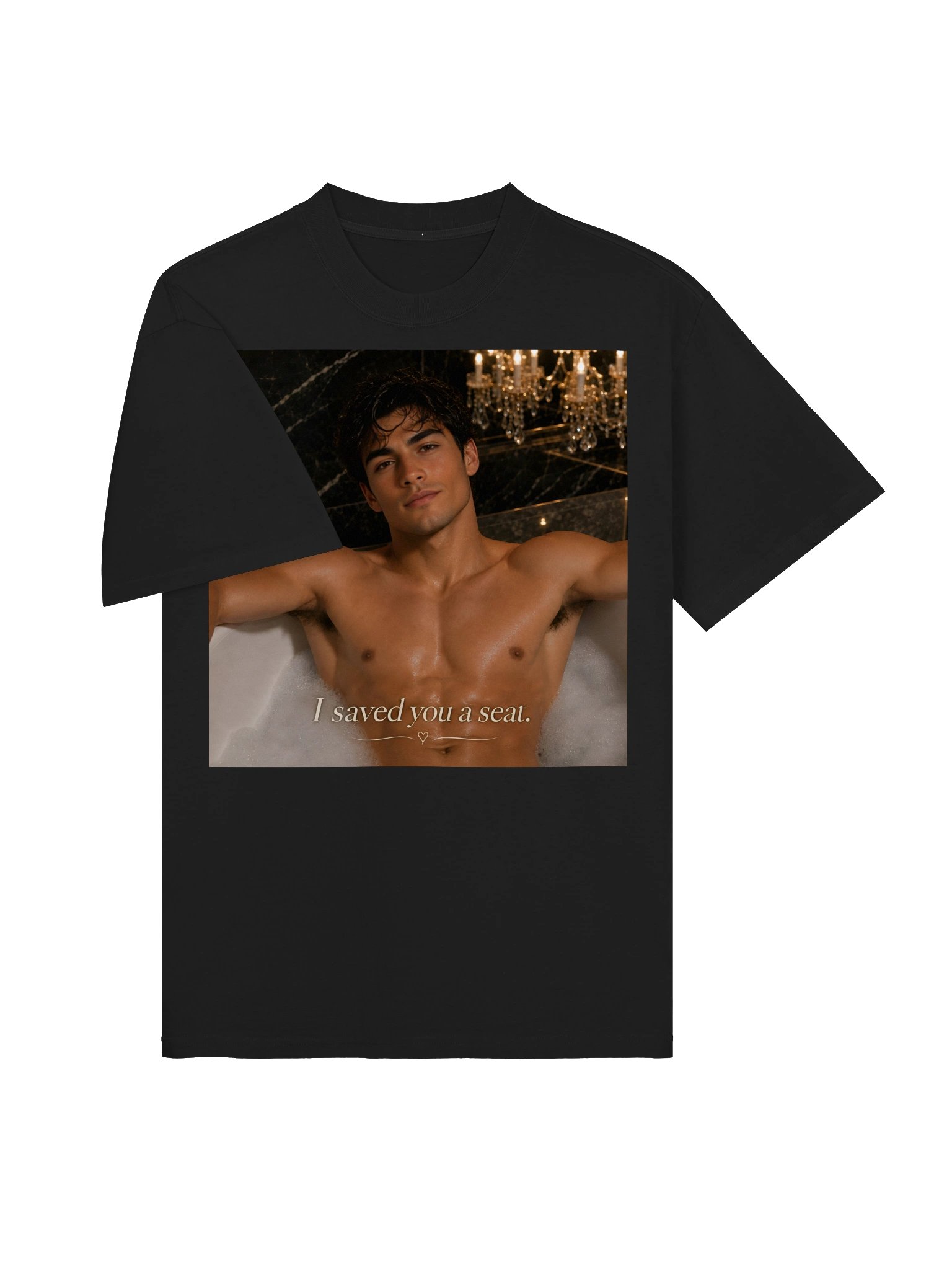 I Saved You a Seat T-Shirt | Romantic Flirty Bath Graphic Tee | Funny Valentine's Gift for Him or Her | Unisex Oversized Shirt product image (4)