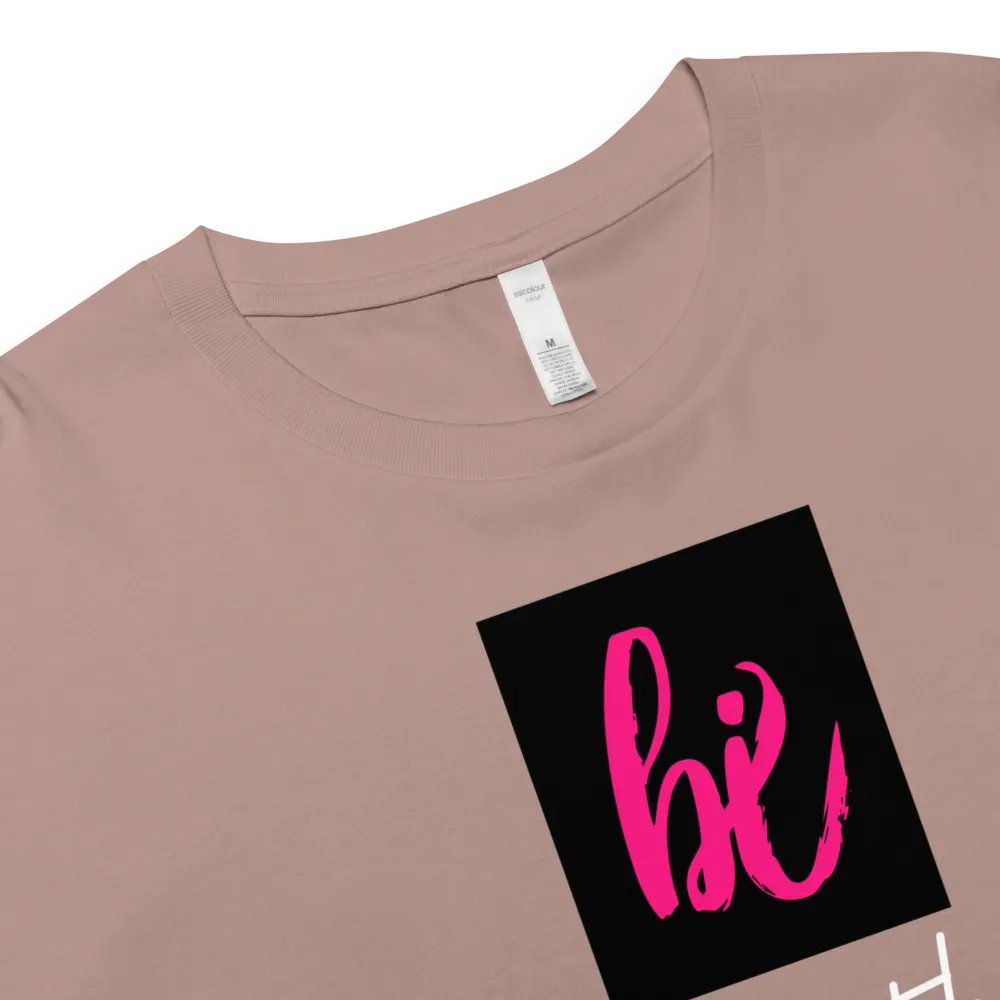 Pink Brushstroke 'bi' Women's Crop Top product image (9)