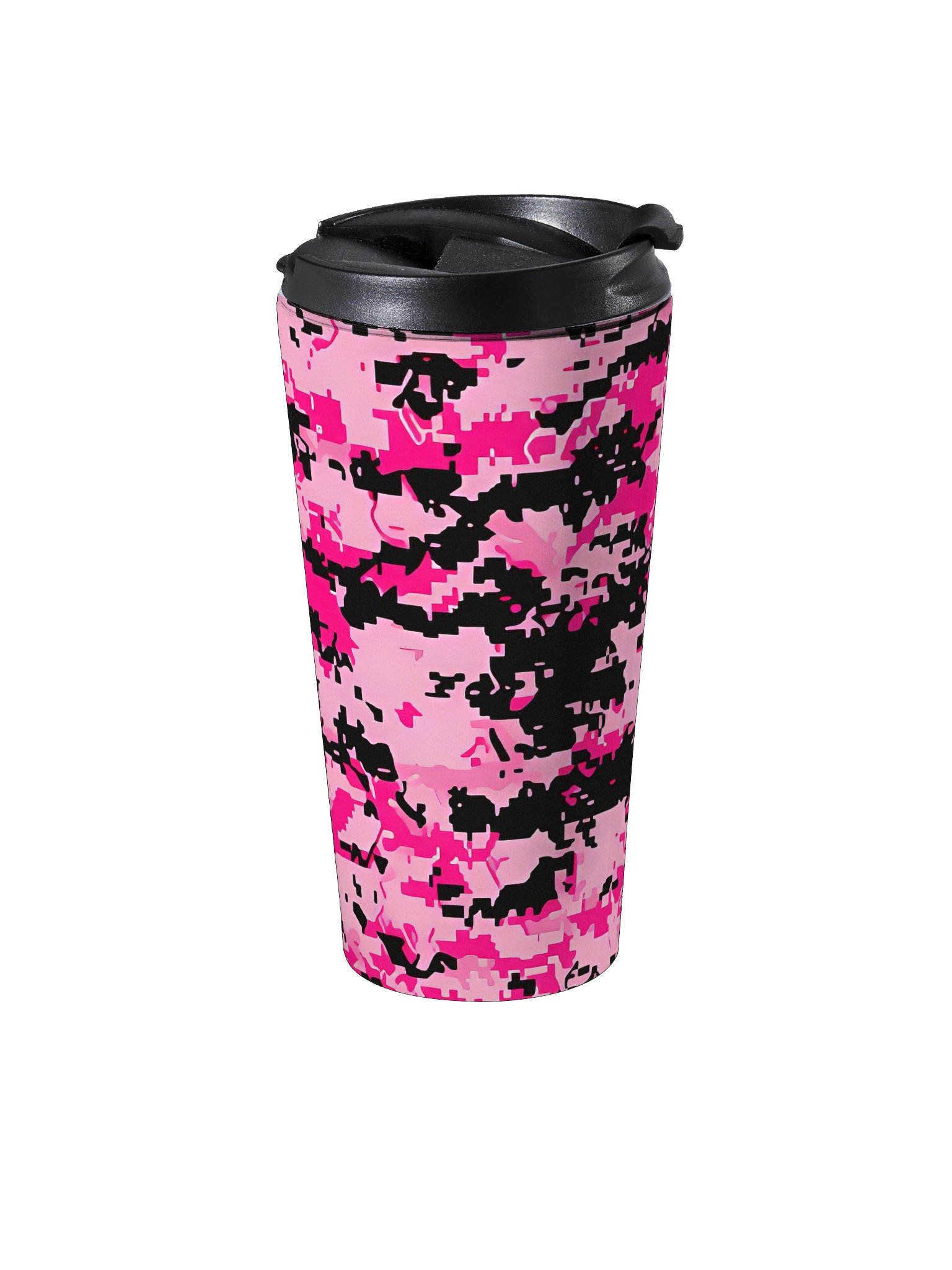 Pixelated Pink Camo Stainless Steel Travel Mug product image (2)