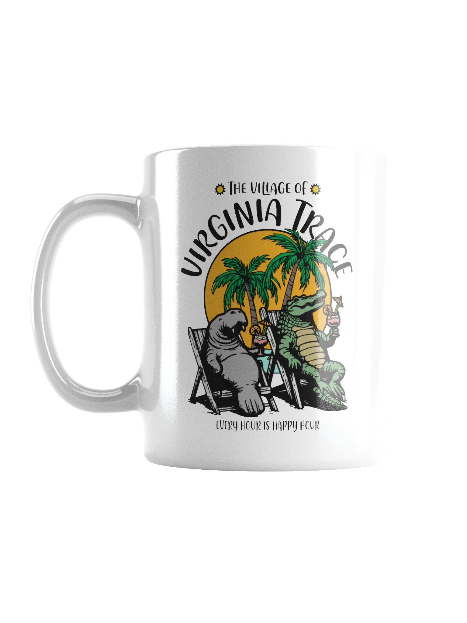 The Village of Virginia Trace TV Florida USA Fun Manatee Alligator Design Coffee Mug product image (1)