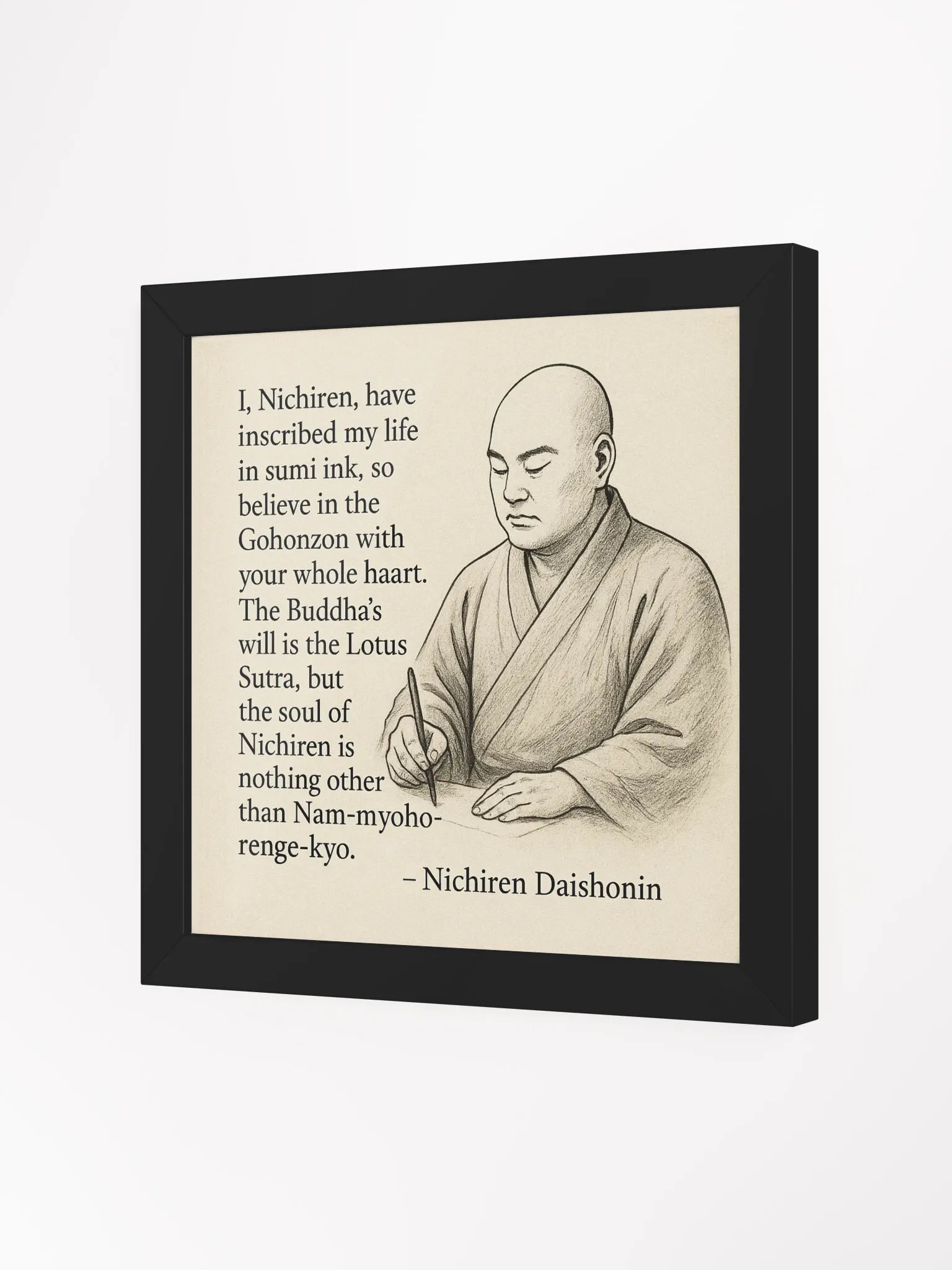 Nichiren Daishonin Framed Poster – "The Soul of Nichiren" Quote with Gohonzon Faith Message | Nam Myoho Renge Kyo Wall Art for Devotees product image (2)