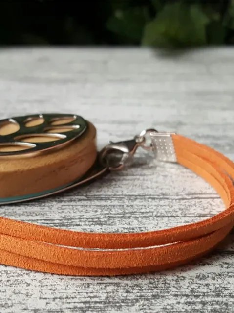 Pumpkin Faux Suede Bracelet | Handmade Accessory for Bellabeat Leaf Urban & Ivy product image (1)
