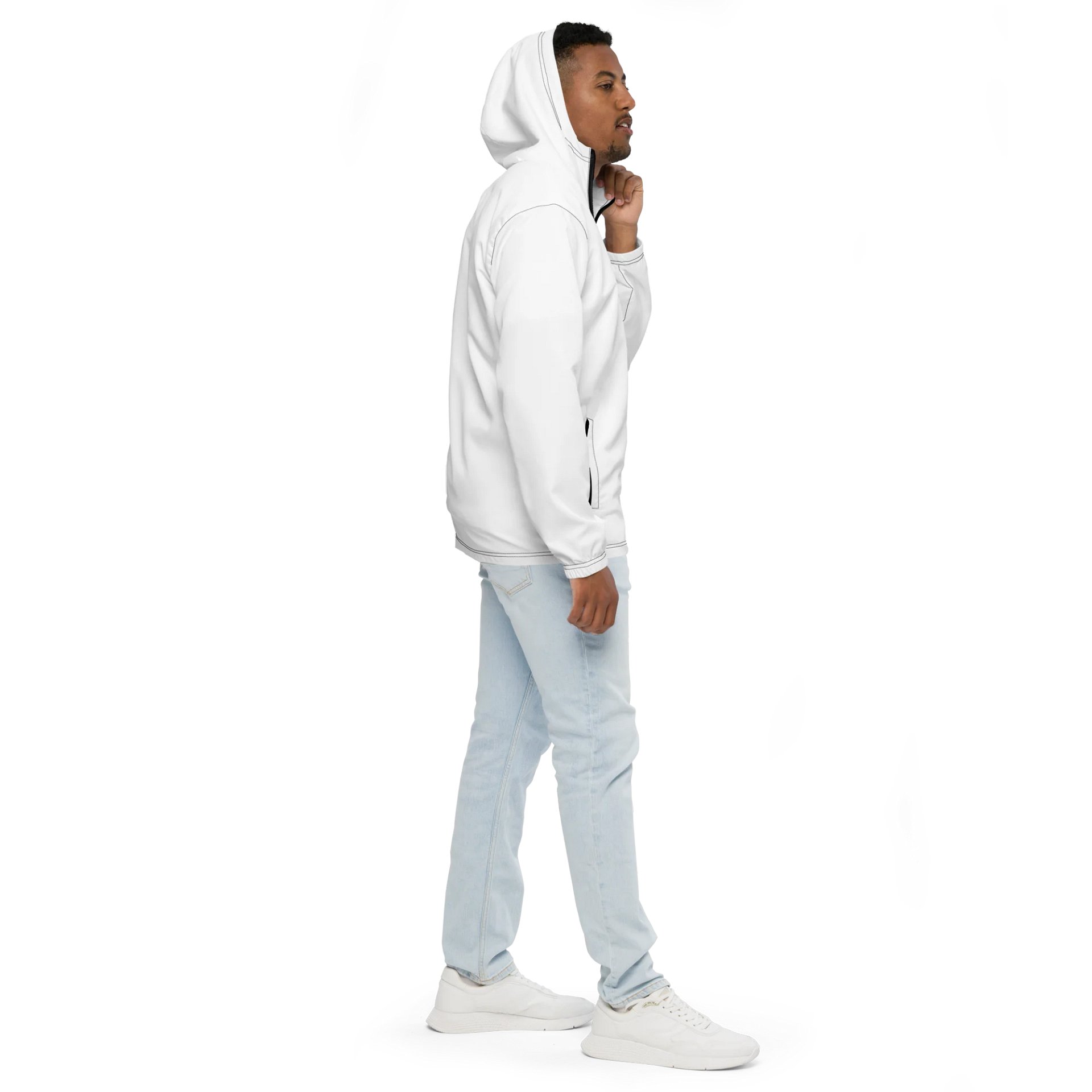 Astro All-Over Print Windbreaker - White, Cosmic Design, Lightweight & Water-Resistant product image (5)
