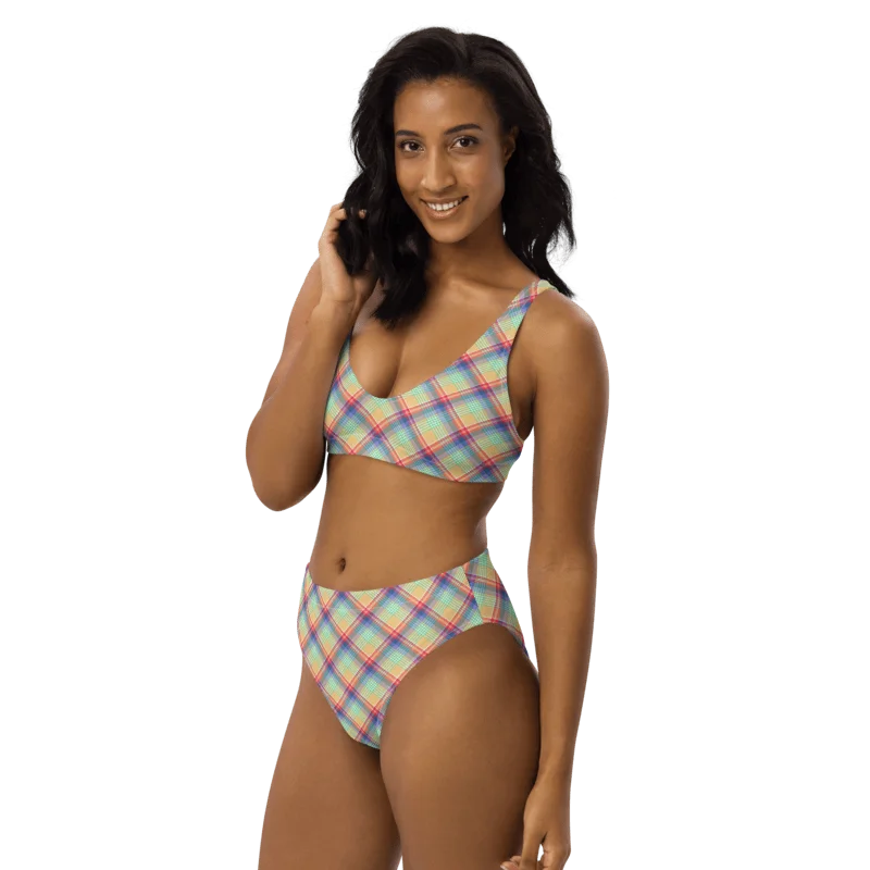 Bright Pastel Plaid Bikini product image (3)