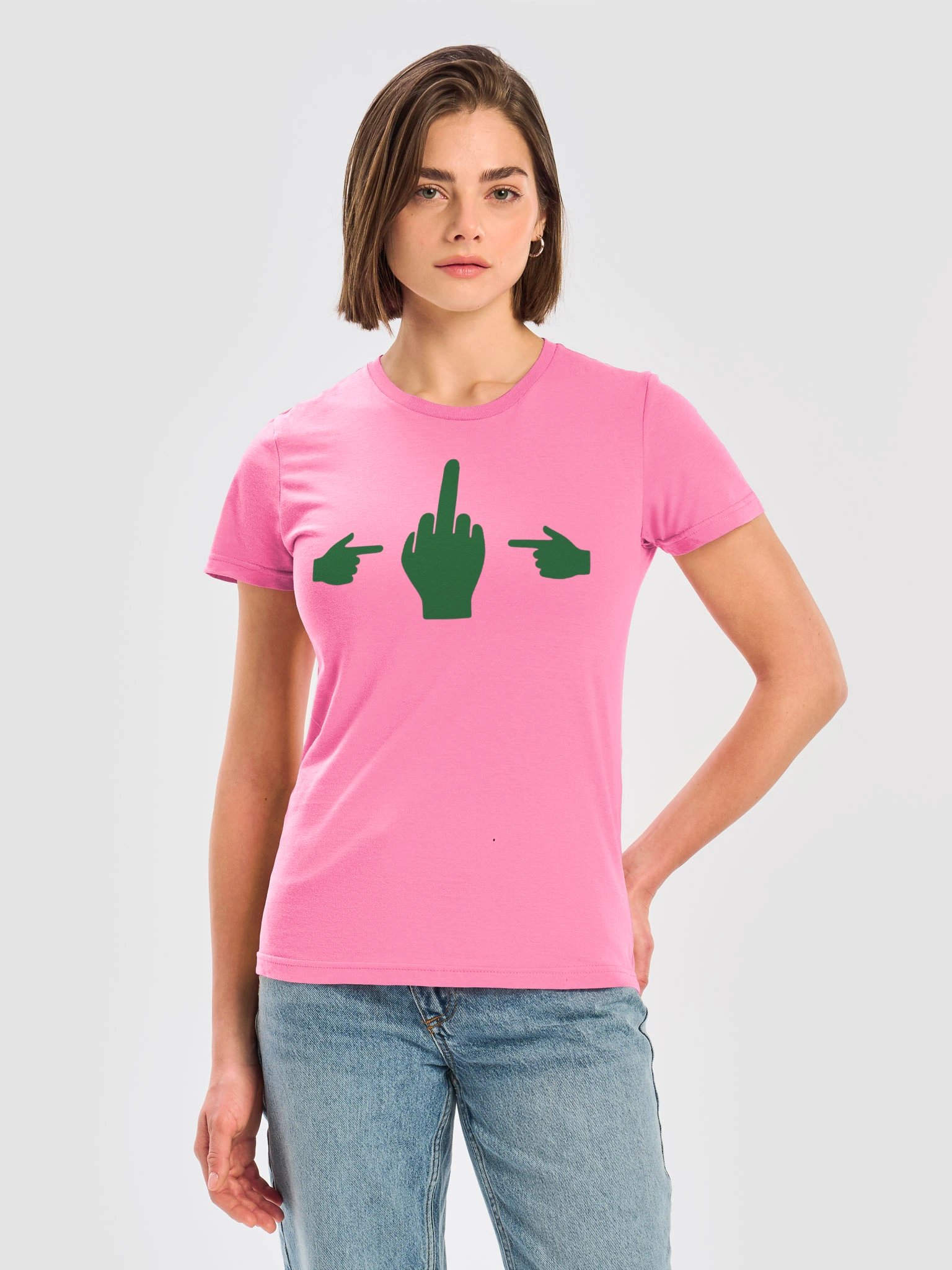 No Middle Finger Point ShopCo Forest Gildan Women's Tee product image (17)