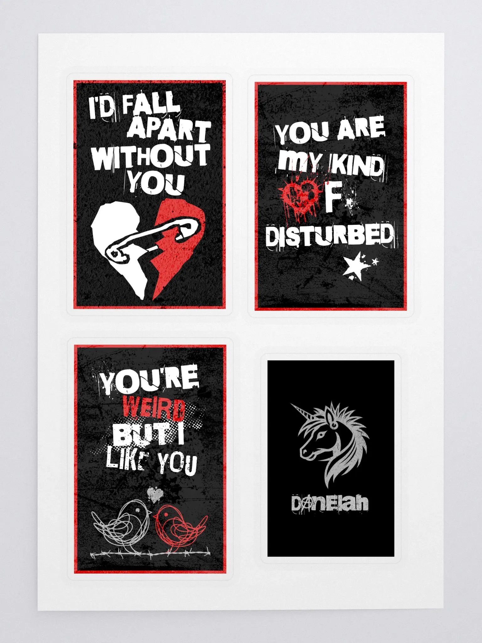 Punk VDay Cards Set 1 Sticker Sheet product image (3)