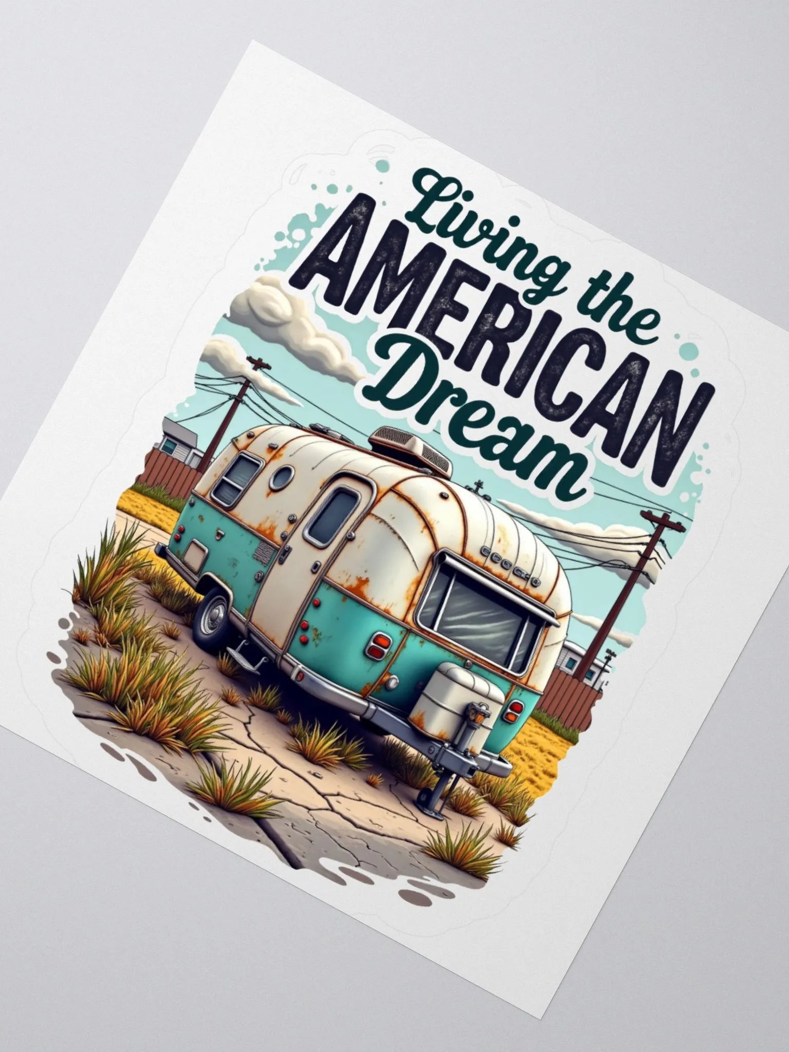 Vintage Camper Trailer 'American Dream' Sticker product image (5)