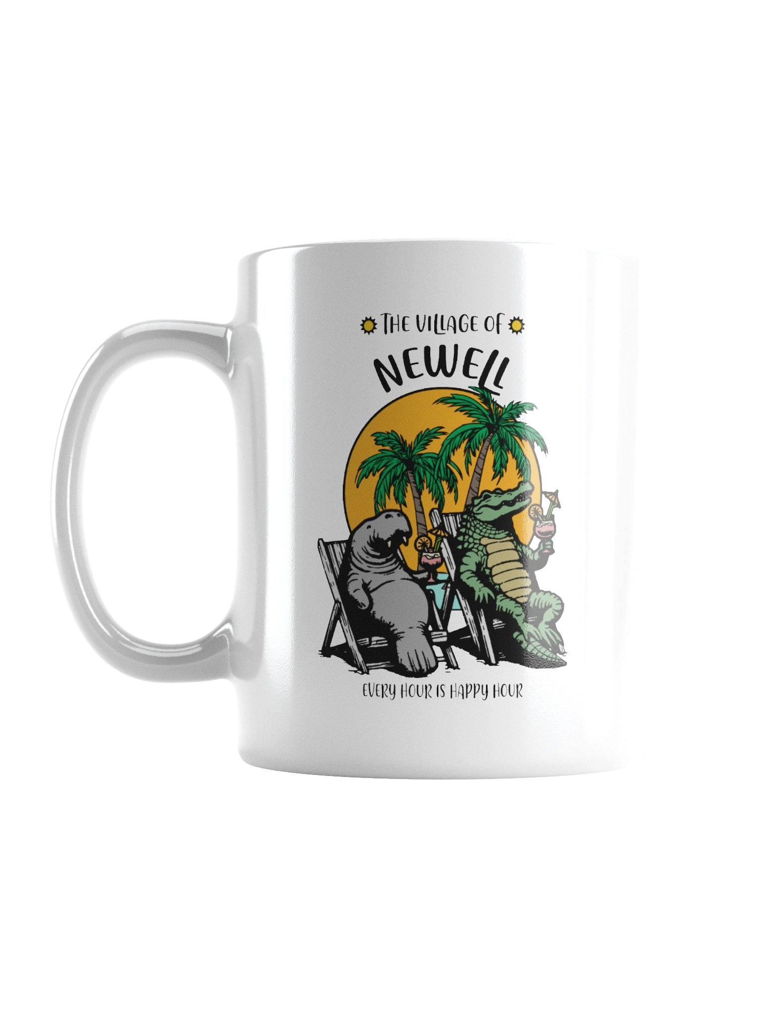 The Village of Newell TV Florida USA Fun Manatee Alligator Design Coffee Mug product image (2)