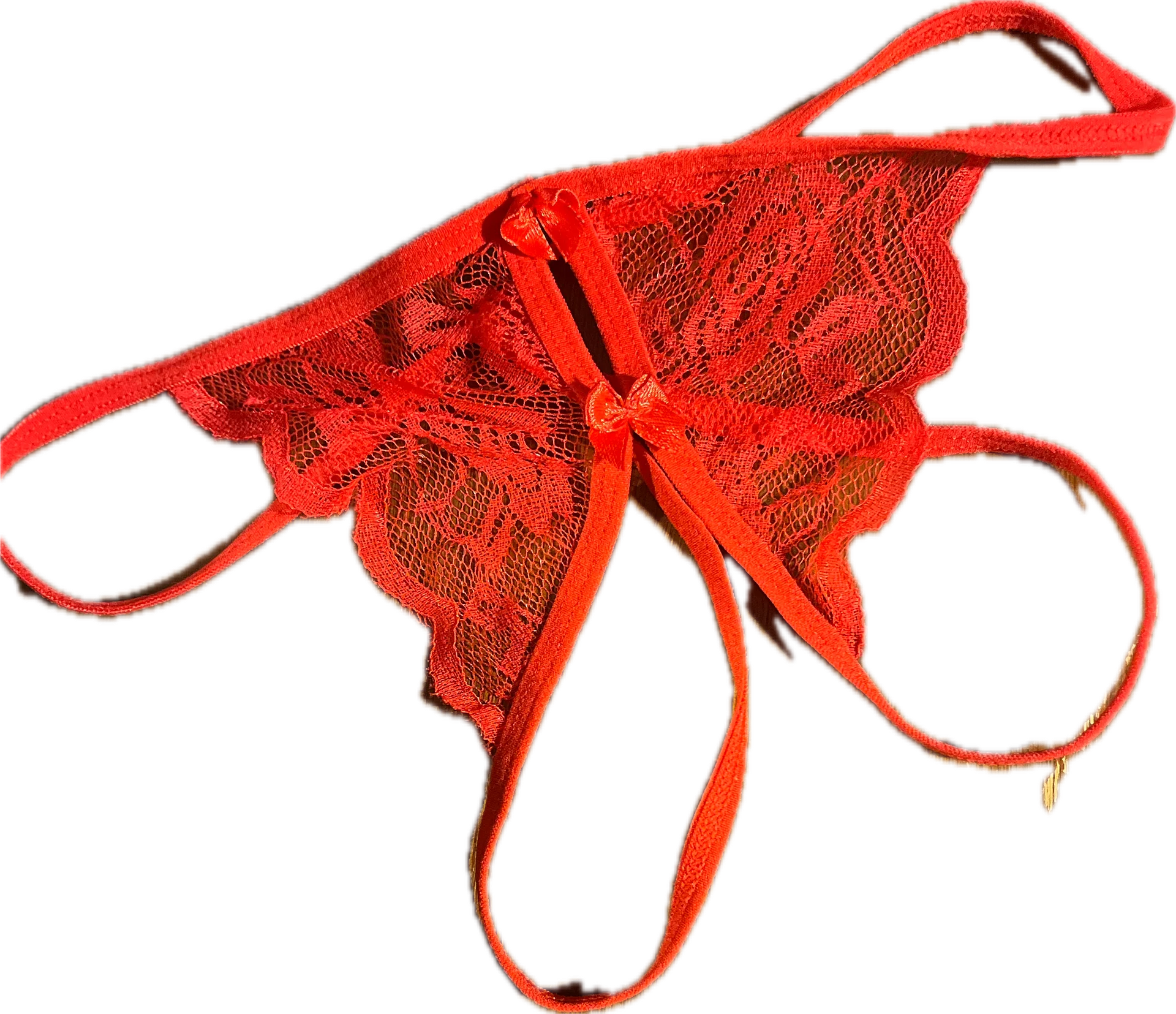 open crotch bright red thong panties product image (1)