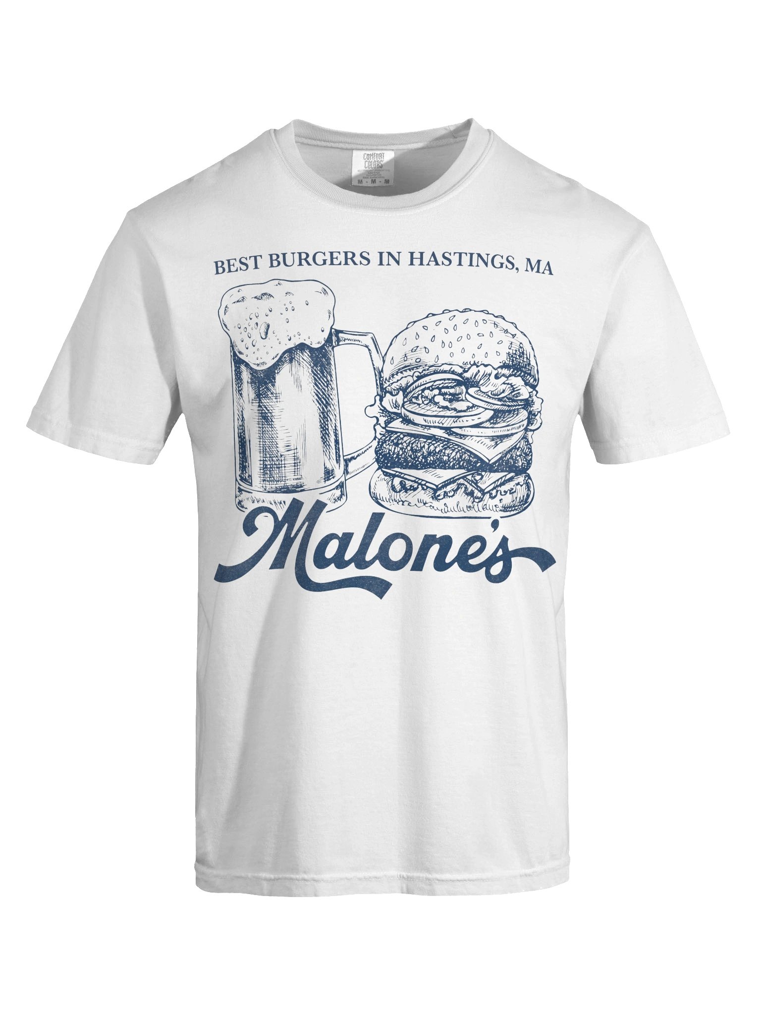 Malone’s Off-Campus Bar T-Shirt – "Best Burgers in Hastings, MA" Vintage Graphic Tee product image (47)