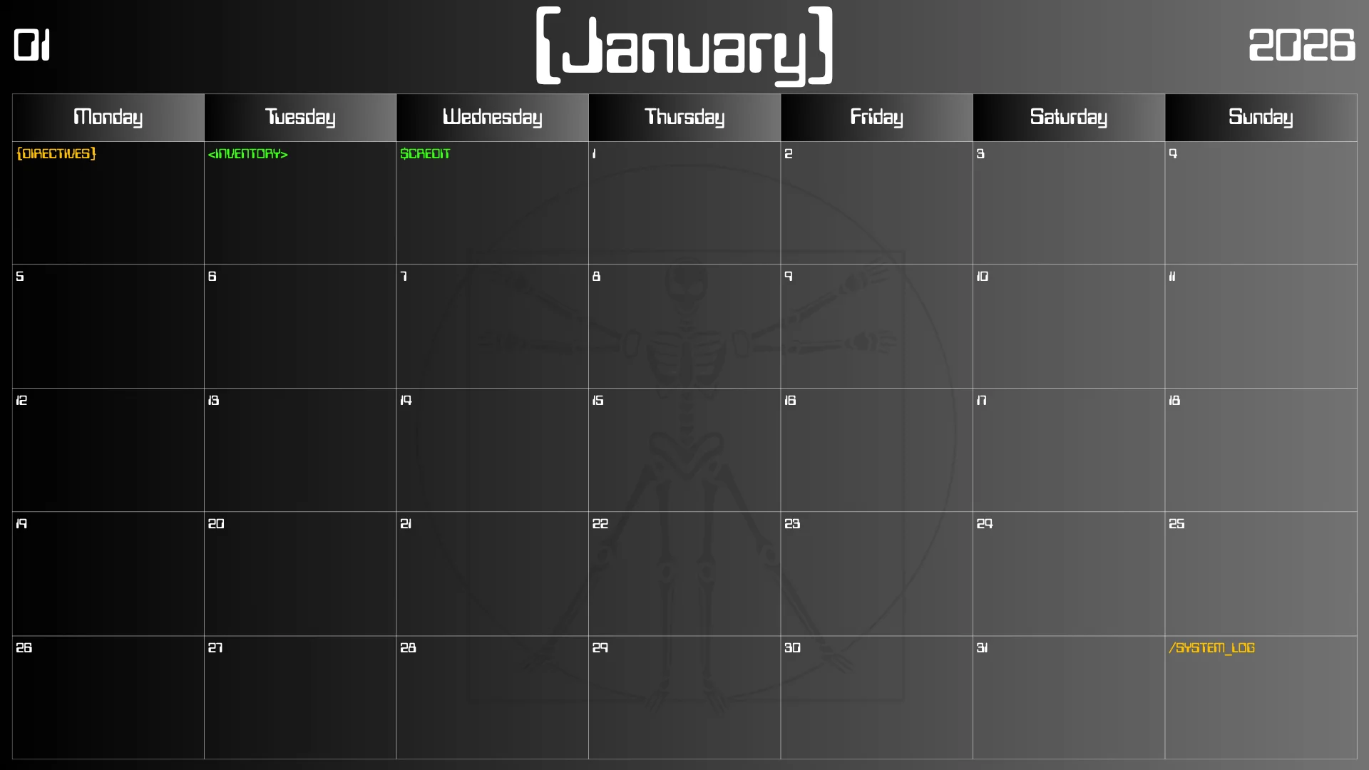 ANIMXLOUS: 2026 Survival Calendar [Protoarctica] product image (4)