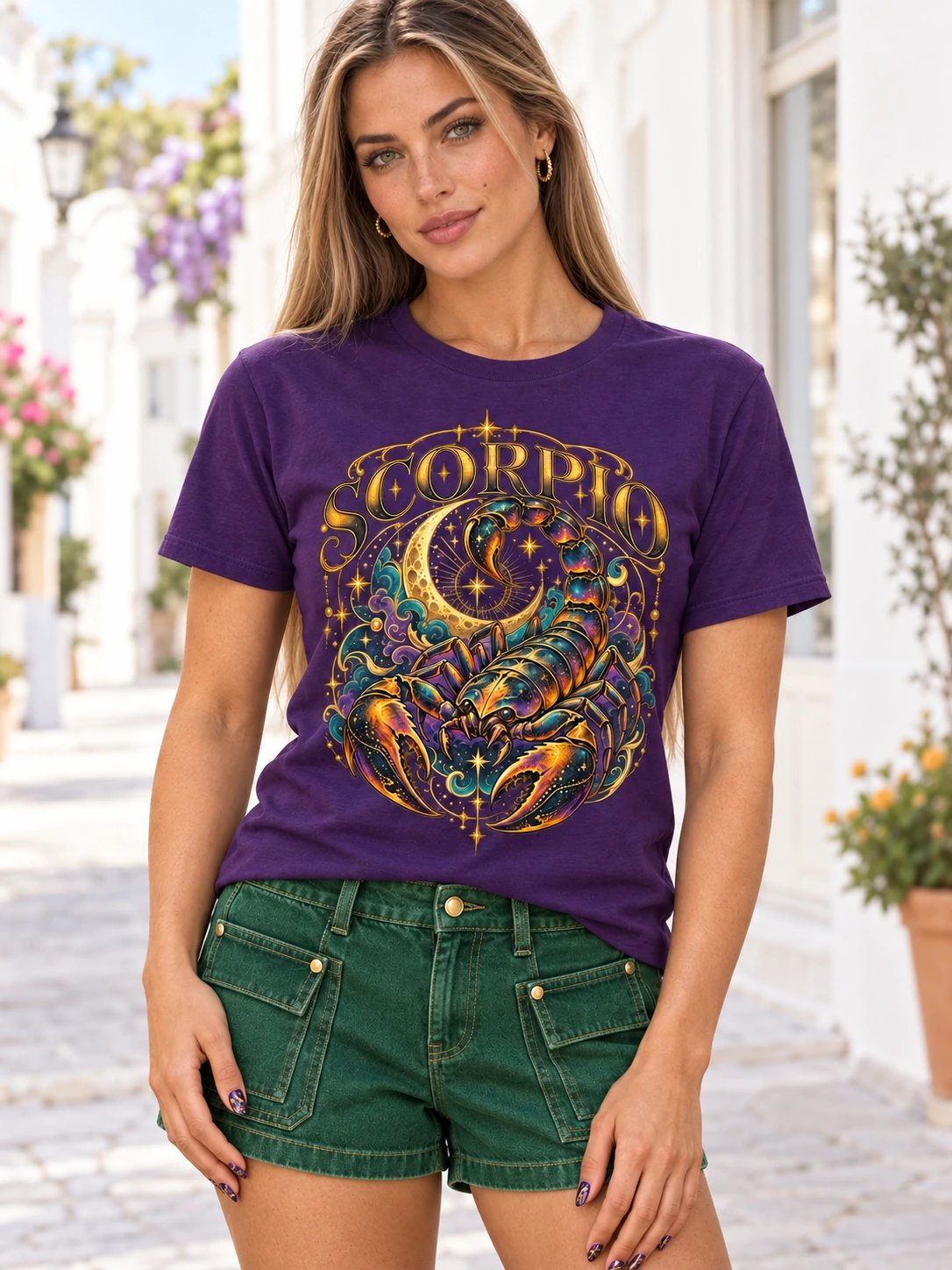 Scorpio Zodiac T-Shirt With Celestial Scorpion and Moon product image (2)