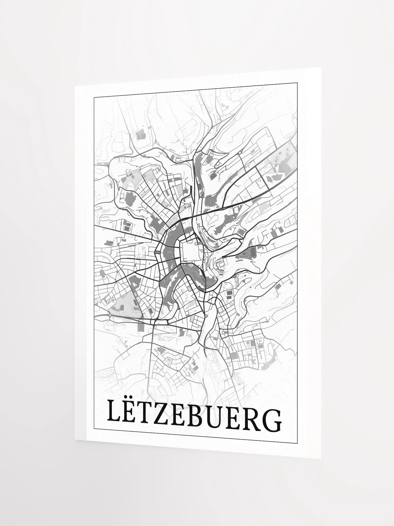 Lëtzebuerg, Lëtzebuerg, city map print product image (7)