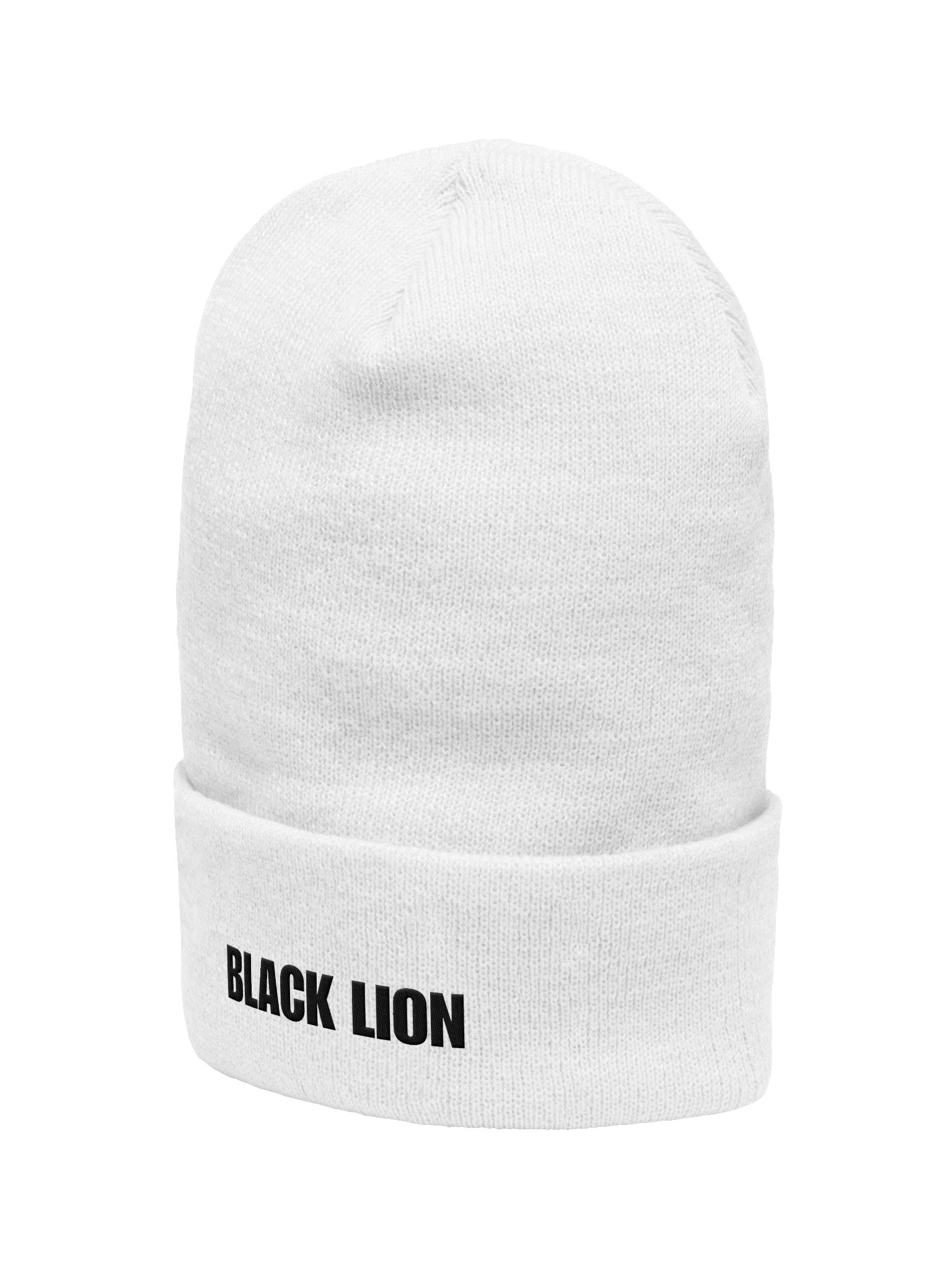 Black Lion Embroidered Cuffed Beanie – Premium Knit Streetwear Headwear product image (2)