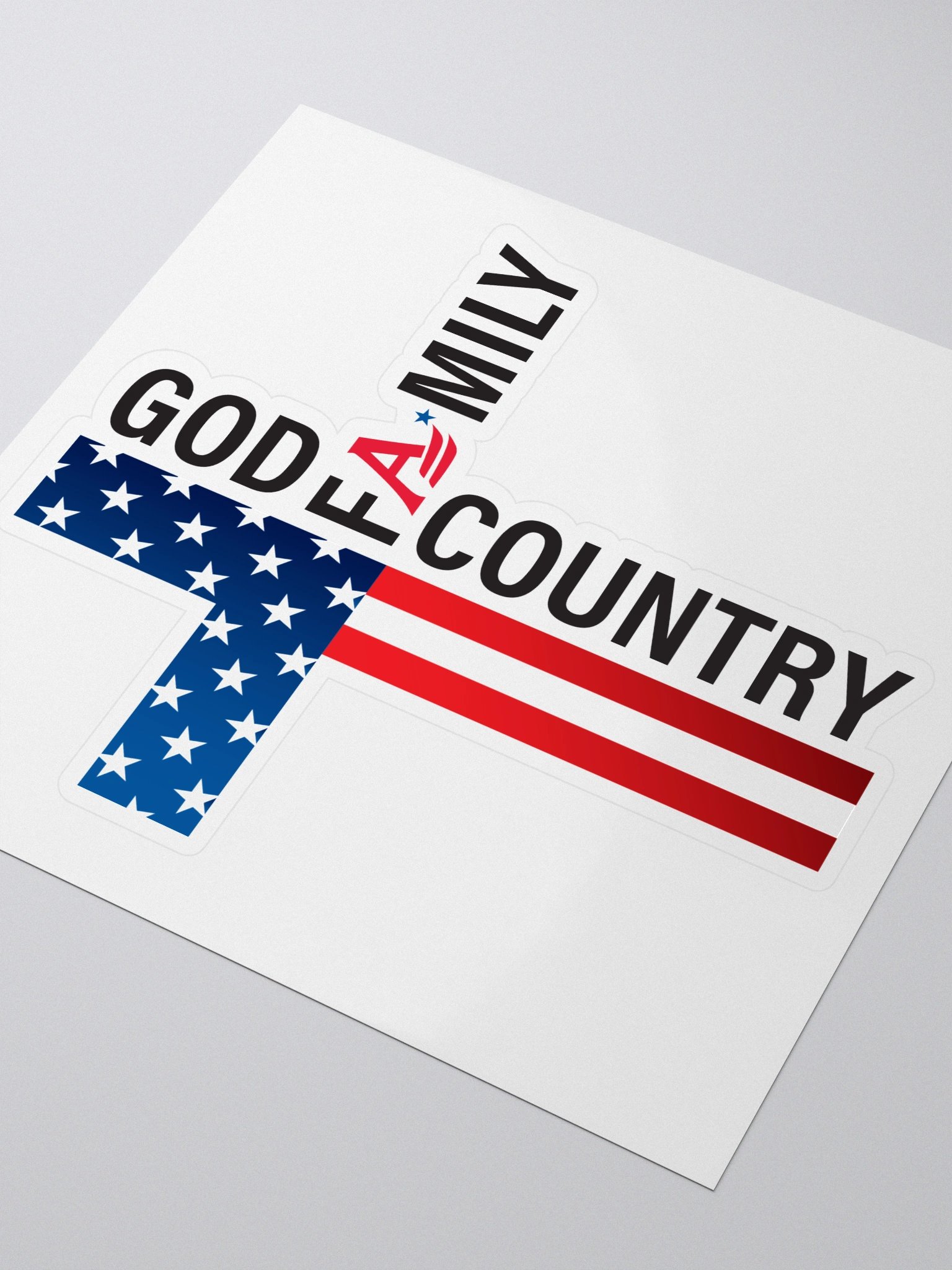 Patriotic Cross Vinyl Stickers product image (3)