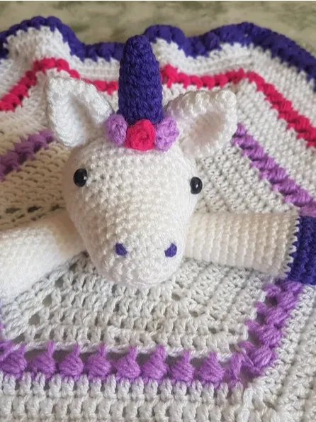 Maria The Unicorn Baby Lovey Security Blanket Crochet Pattern - Crafting Happiness product image (5)