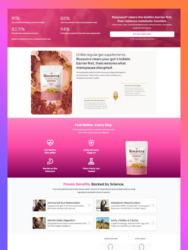 High-Converting Gut Health Supplement Sales Page Template (Biofilm Cleanse Funnel) product image (2)