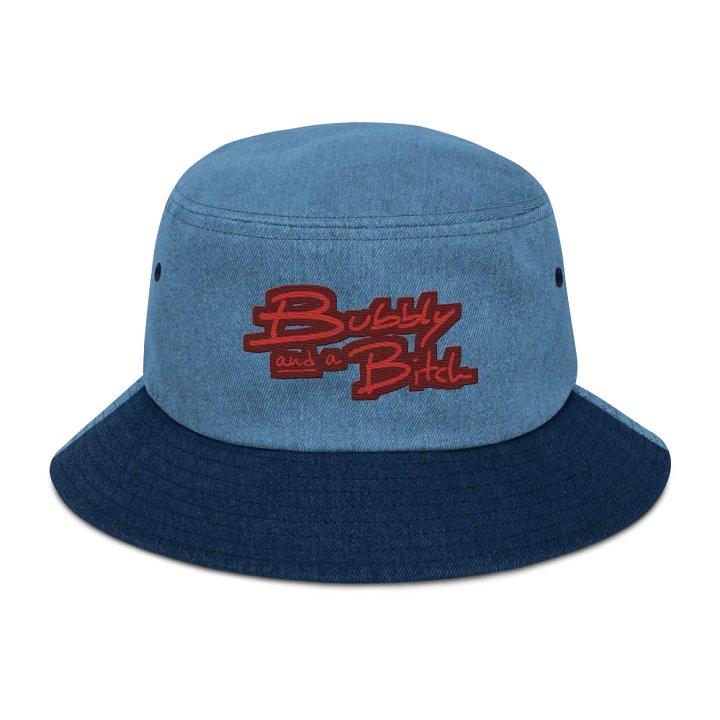Bubbly and a B*tch (cherry) denim bucket hat product image (1)